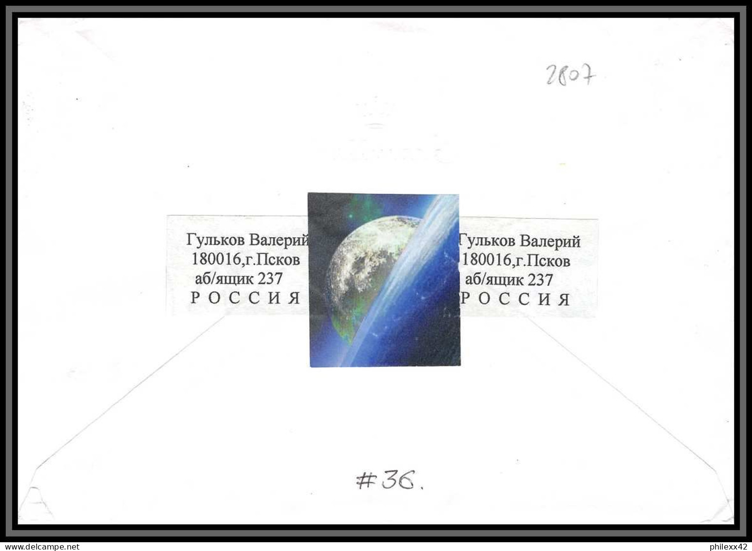 2807 Espace (space Raumfahrt) Lettre (cover Briefe) Russie (Russia) Tirage Numéroté 50 Ex Peskov Mir Iss 21/10/2007 - Rusia & URSS