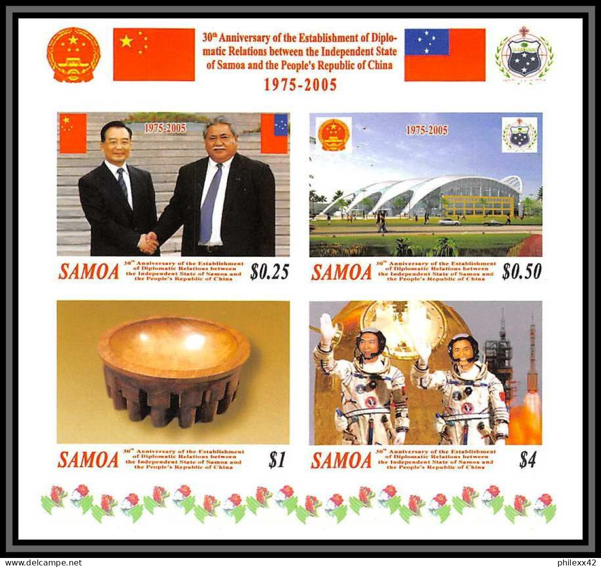 2782a Espace (space Raumfahrt) Samoa 6/11/2005 Anniversary Of Friendship China/samoa + Non Dentelé ** MNH (Imperforate) - United States
