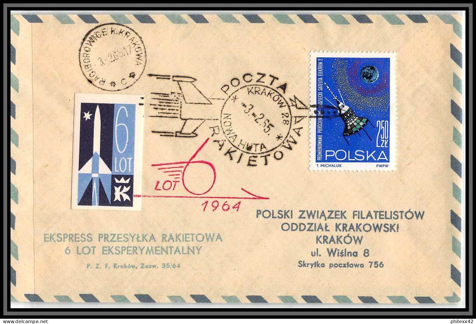 2763 Espace (space Raumfahrt) Lettre (cover Briefe) Pologne (Poland) Vostoks 3 & 4 3/2/1965 - Europe