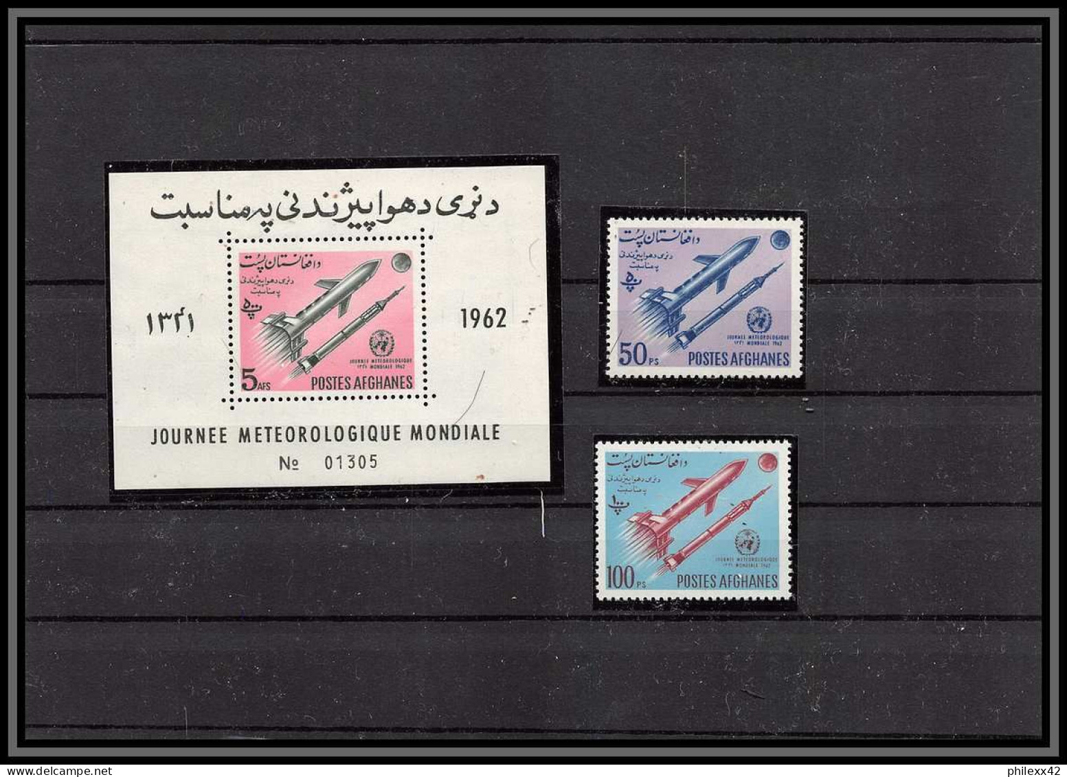 2752 Espace (space) Lettre Cover Afghanistan Postes Afghanes JOURNEE METEOROLOGIQUE MONDIALE Fdc + ** Mnh 693/69 Bloc 33 - Asie