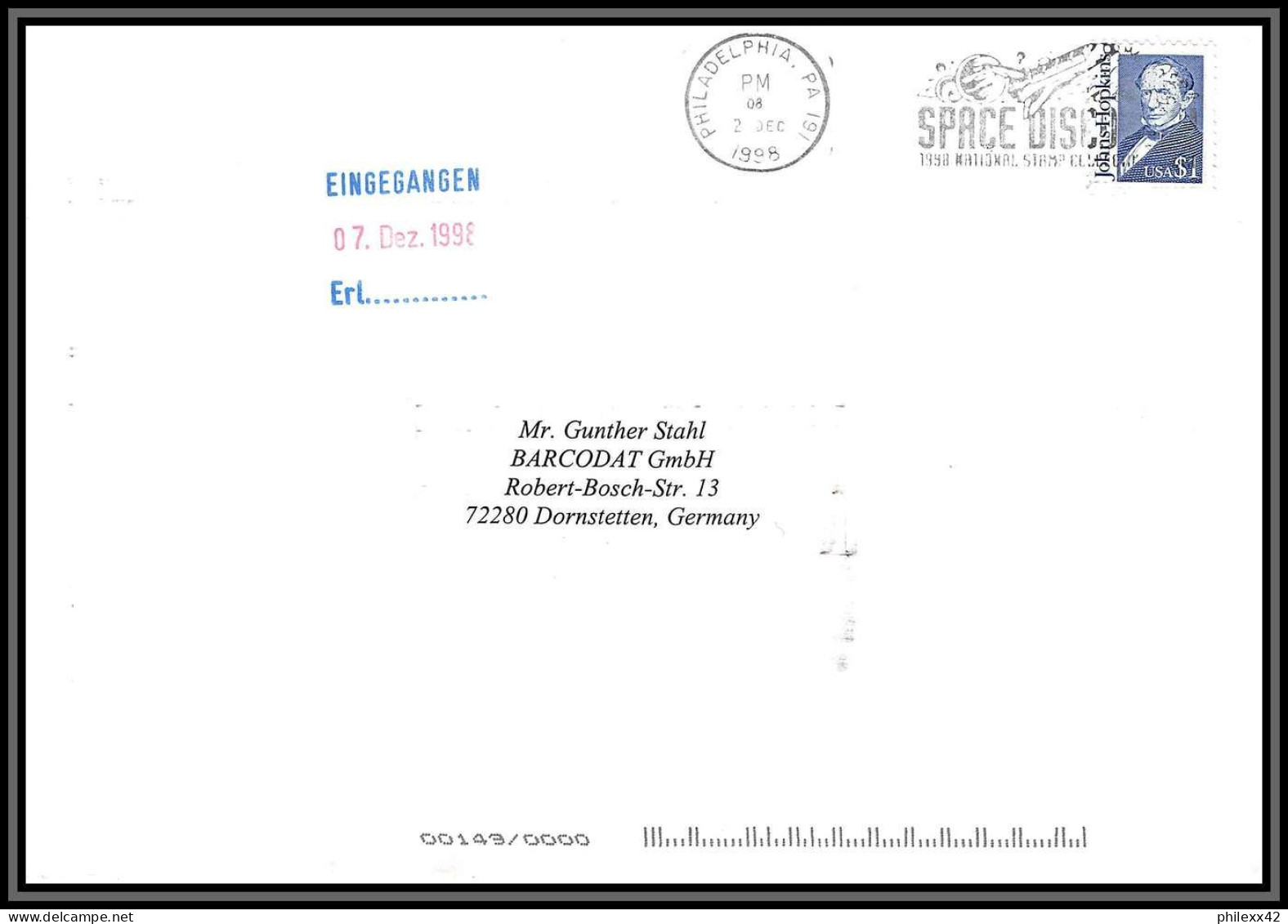 2722 Espace (space Raumfahrt) Lettre (cover Briefe) USA 1998 Space Discovery - Etats-Unis