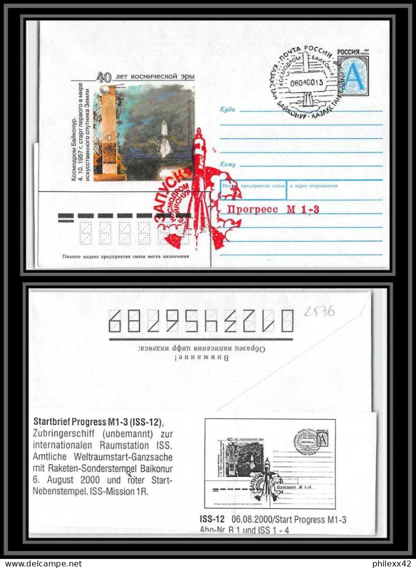 2576 Espace (space Raumfahrt) Entier Postal (Stamped Stationery) Russie (Russia) 8/4/2000 Progress M 1-3 Iss-12 Mir - Rusia & URSS