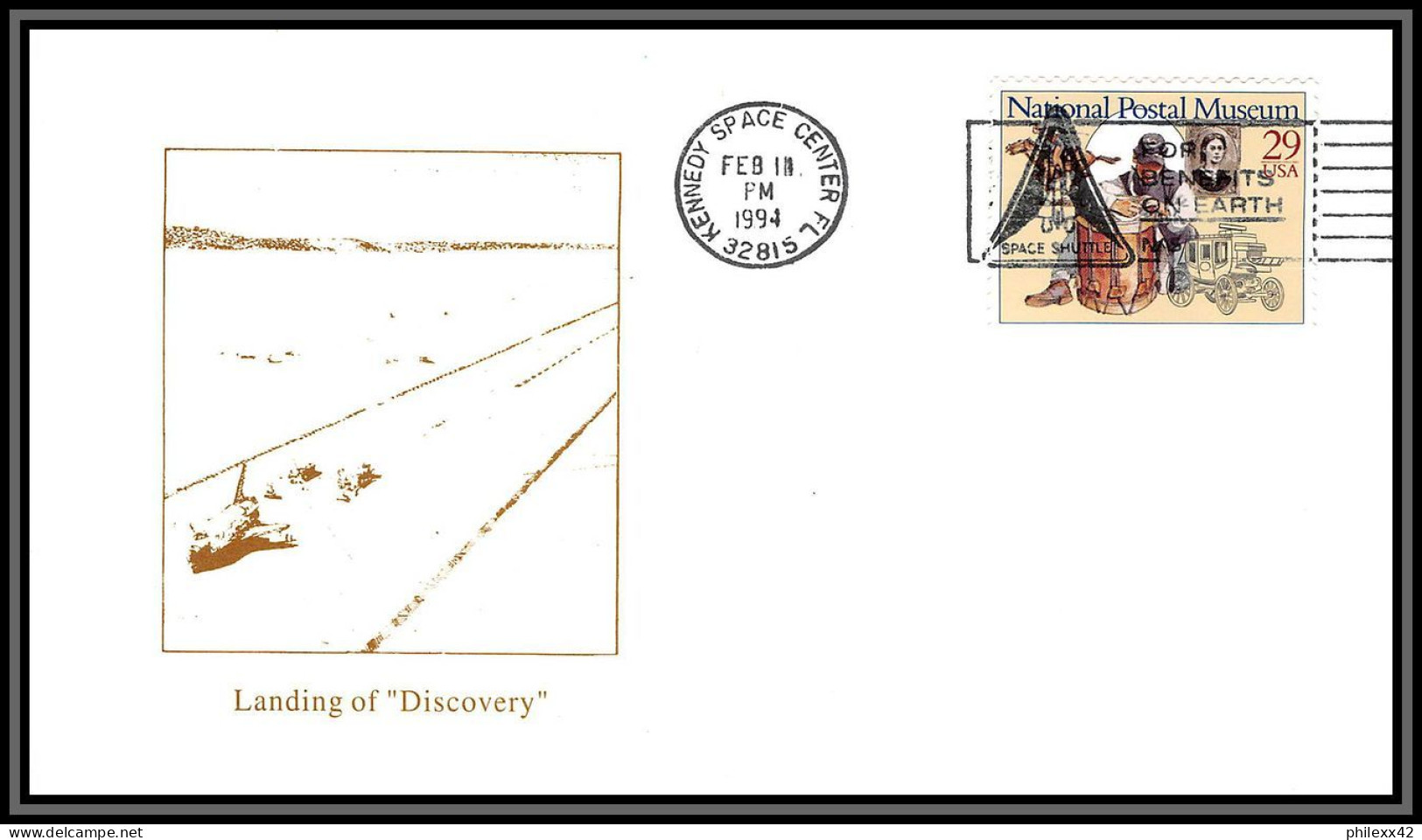 2509 Espace (space Raumfahrt) Lettre (cover Briefe) USA Discovery Shuttle (navette) Landing Sts 60 10/2/1994 - Etats-Unis