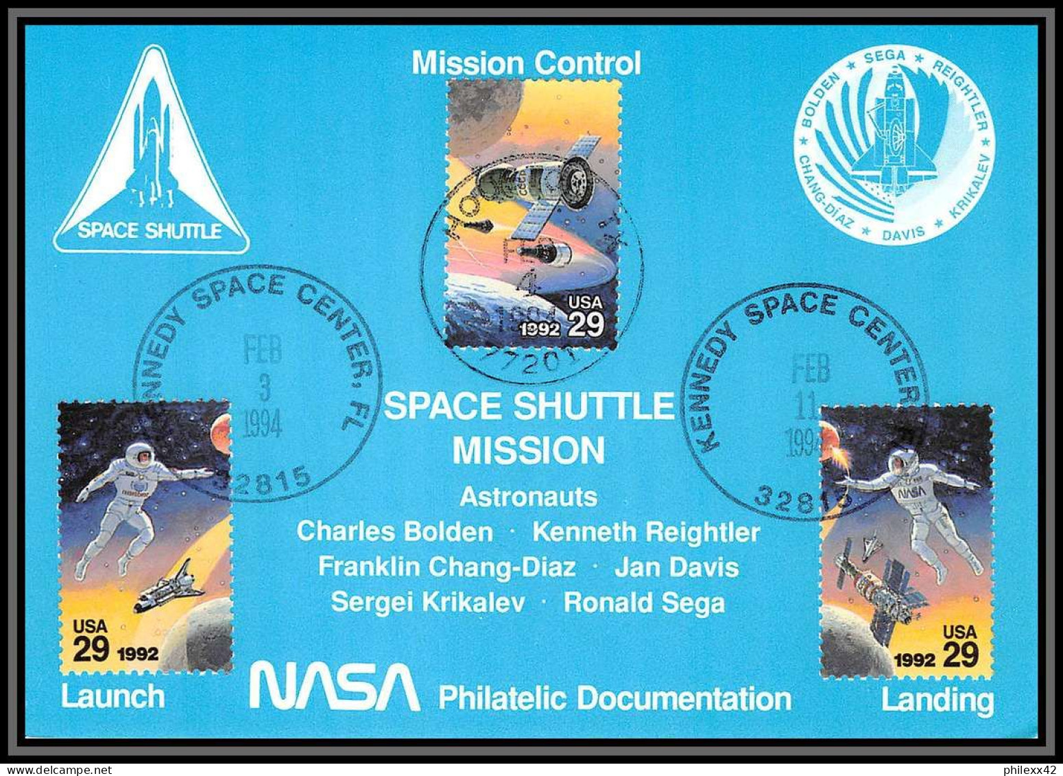 2512 Espace (space Raumfahrt) Carte Maximum (card) Usa Discovery Shuttle (navette) Sts 60 3/2/1994 - Etats-Unis