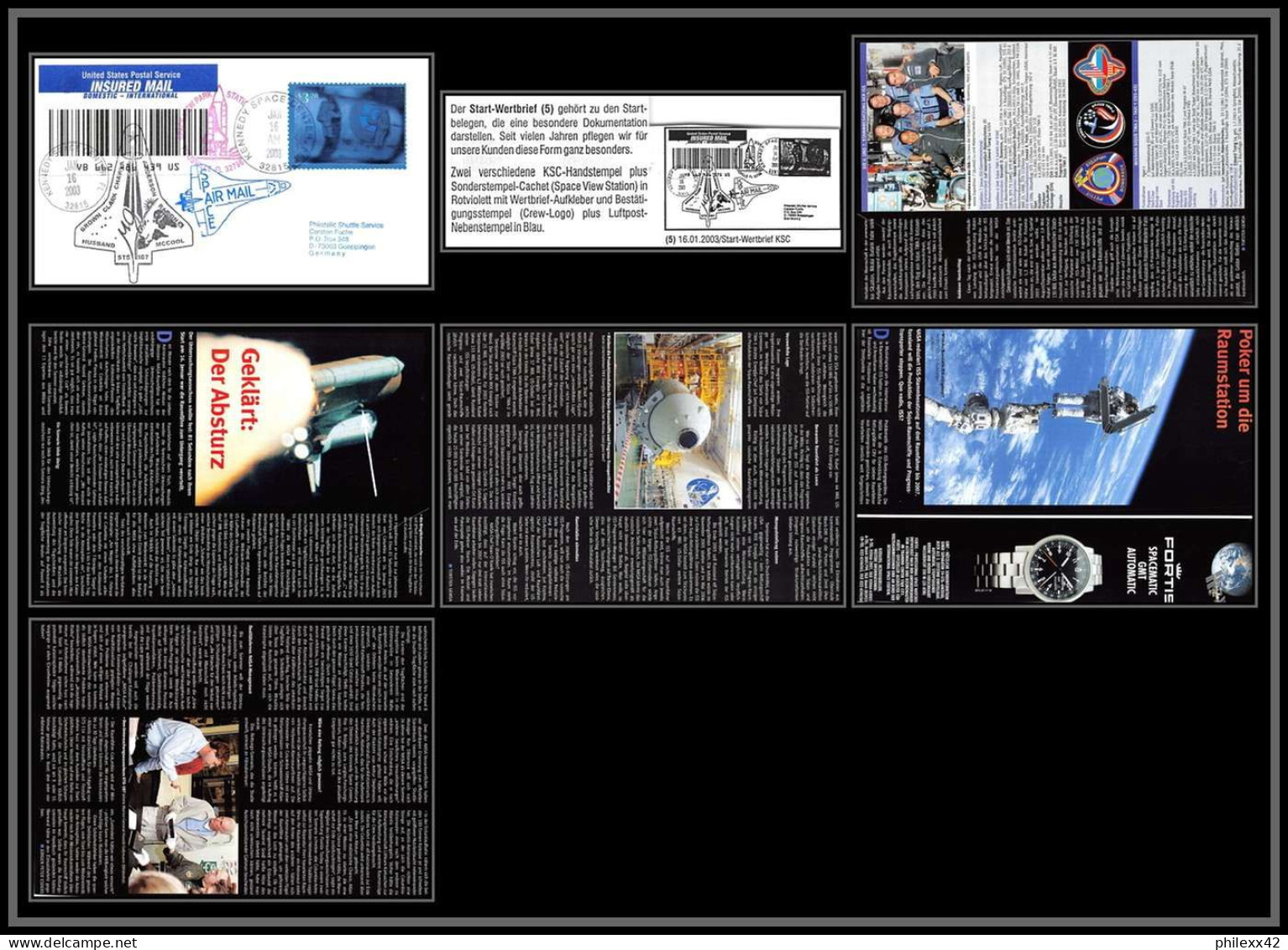 2698X Espace (space) Lettre (cover) Usa Timbre Argent Silver Space View Station Titusville 16/1/2003 3$20 Sts 107 - Verenigde Staten