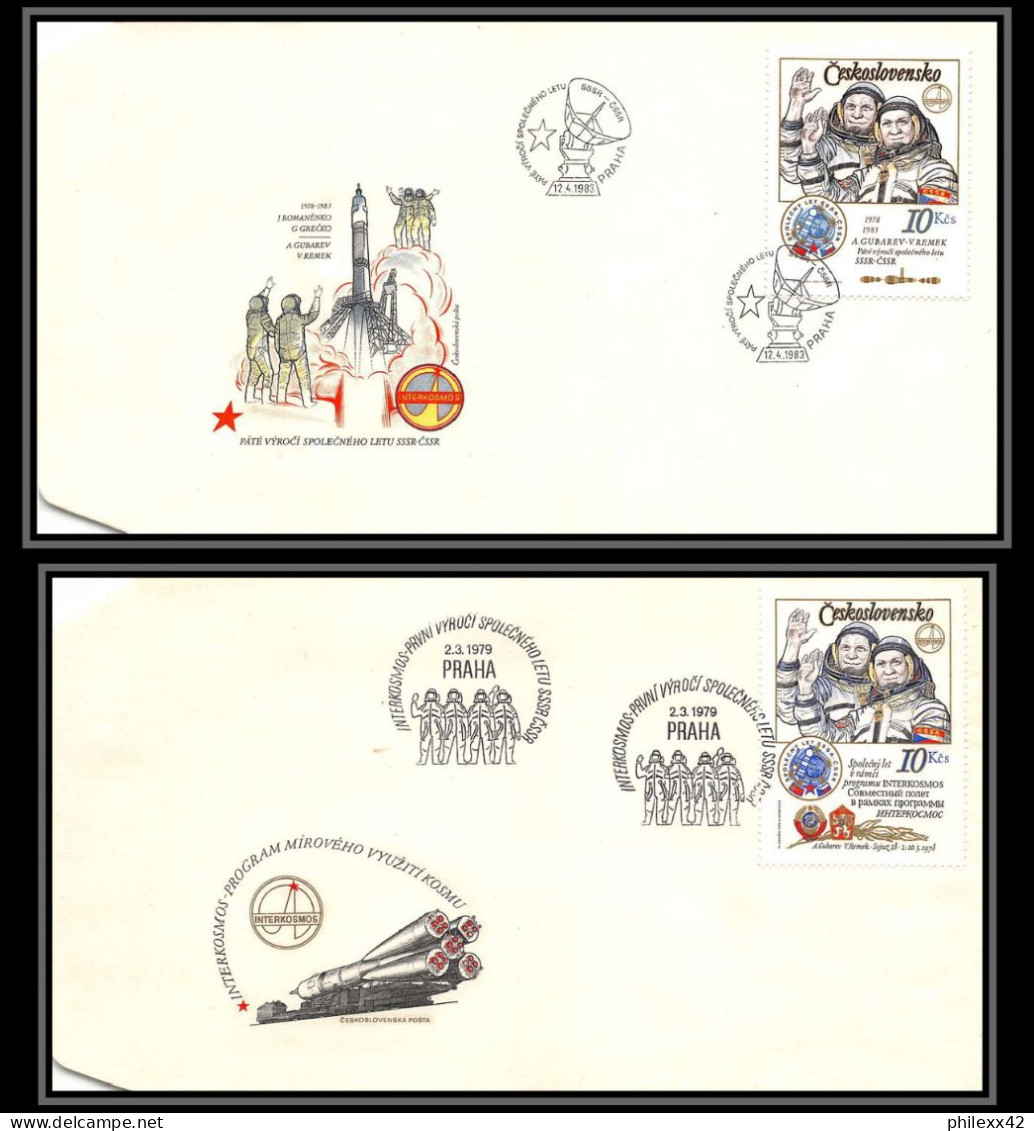 2480 Espace (space Raumfahrt) Lettre (cover) Tchécoslovaquie (Czechoslovakia) Bloc 46 Fdc Intercosmos 1979 - Europe