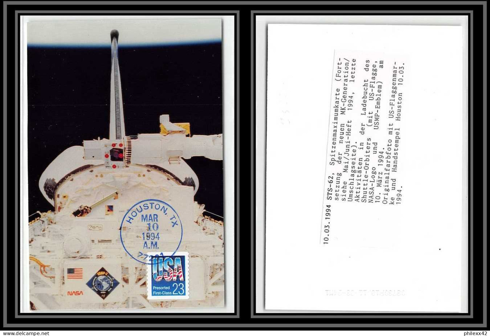 2522 Espace (space Raumfahrt) Photo Usa Sts 62 10/3/1994 - Stati Uniti