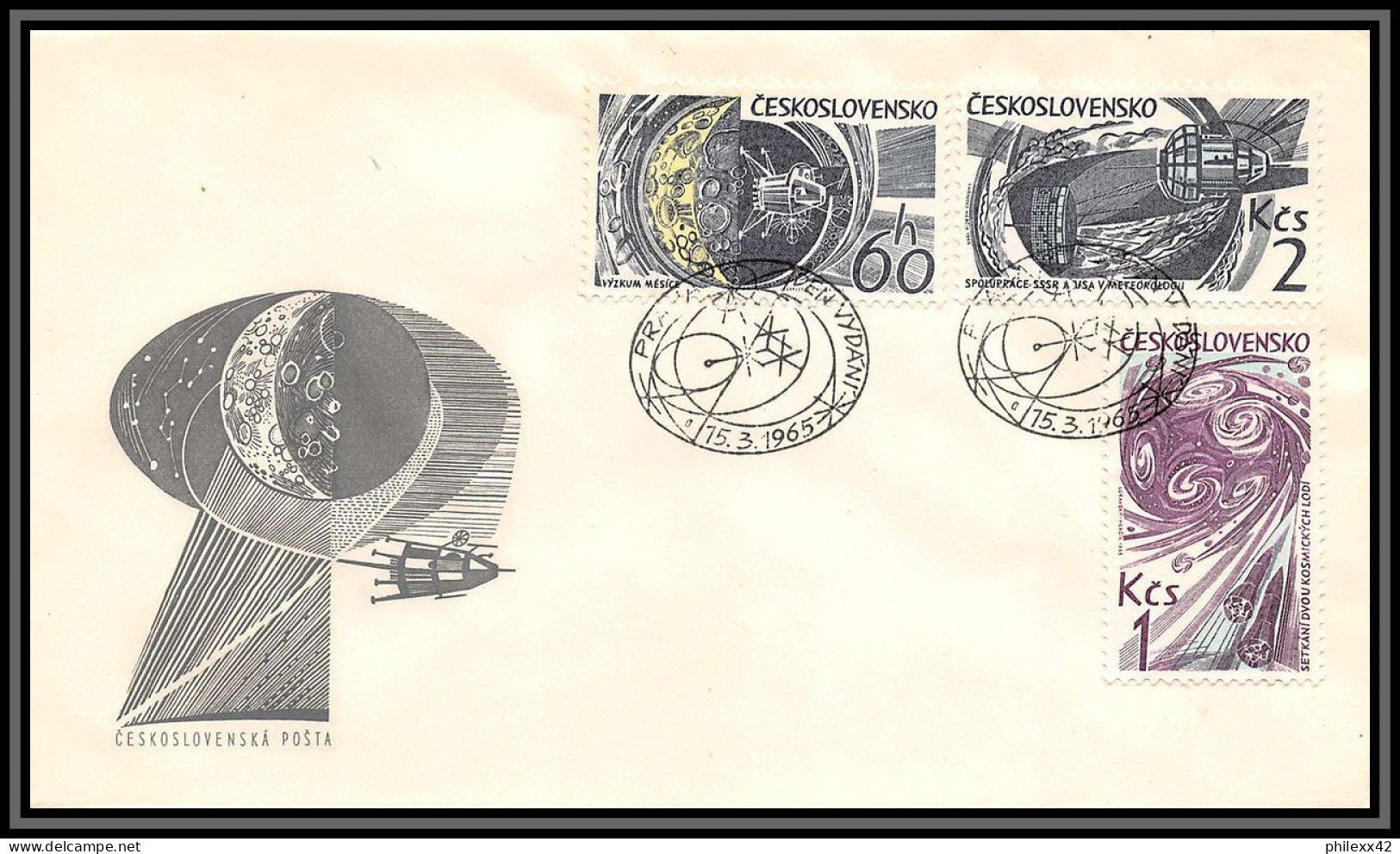 2473 Espace (space Raumfahrt) Lettre (cover Briefe) Tchécoslovaquie (Czechoslovakia) 15/3/1965 Fdc Space Research  - Europe