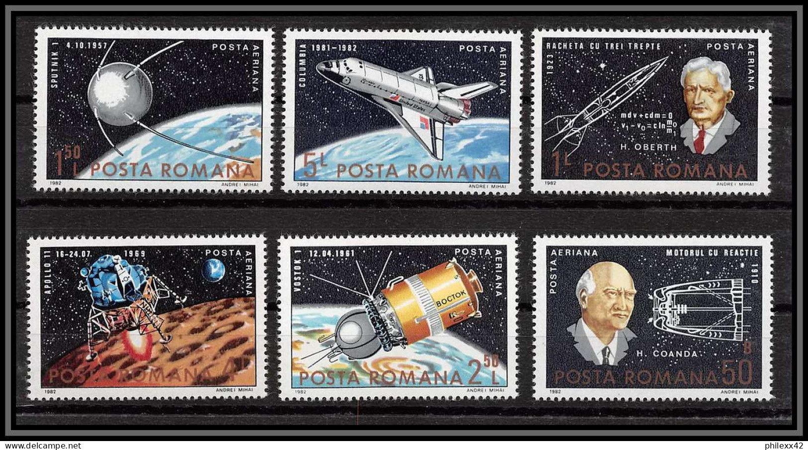 2438X Espace (space) Lettre (cover) Roumanie Romana 24/1/1983 Spoutnik Sputnik 25 Ans De Cosmonautica Fdc + ** Mnh - Russie & URSS