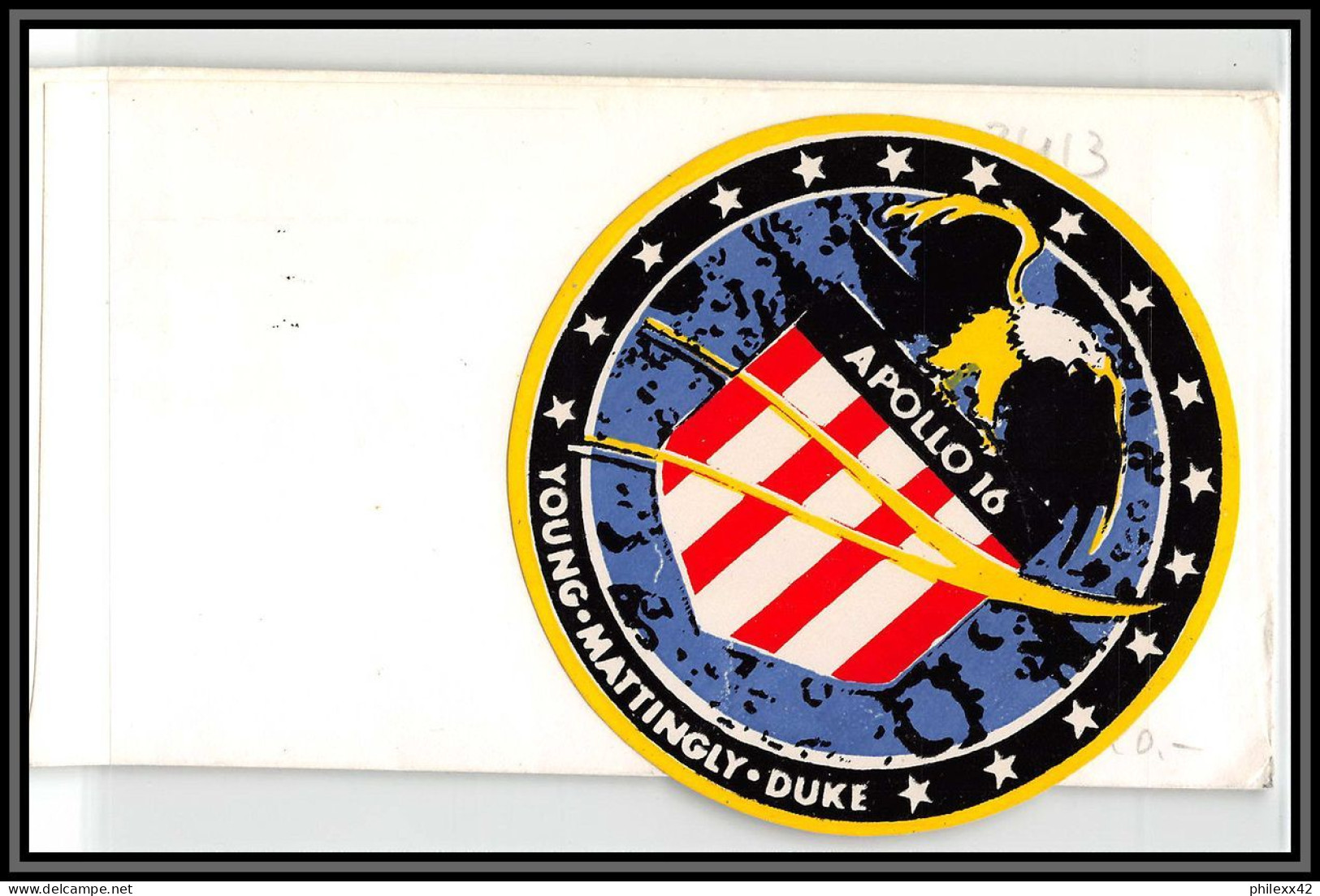 2413 Espace (space Raumfahrt) Lettre Cover USA Apollo 16 27/4/1972 Ticonderoga Pacific Recovery + Stickers (autocollant) - USA