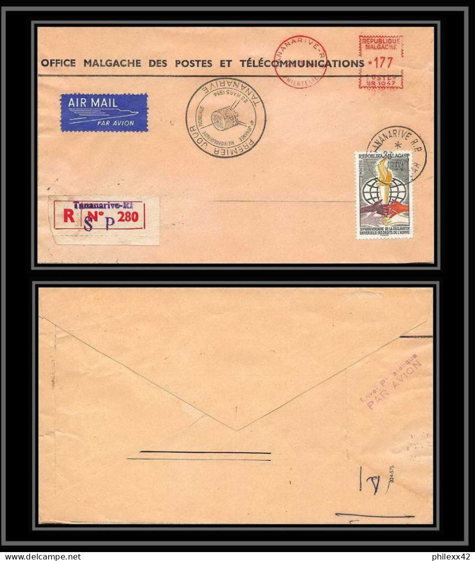 4310/ Espace (space) Lettre (cover Briefe) 23/3/1964 FDC Journée Météorologique Mondiale Madagascar (malagasy) - Africa