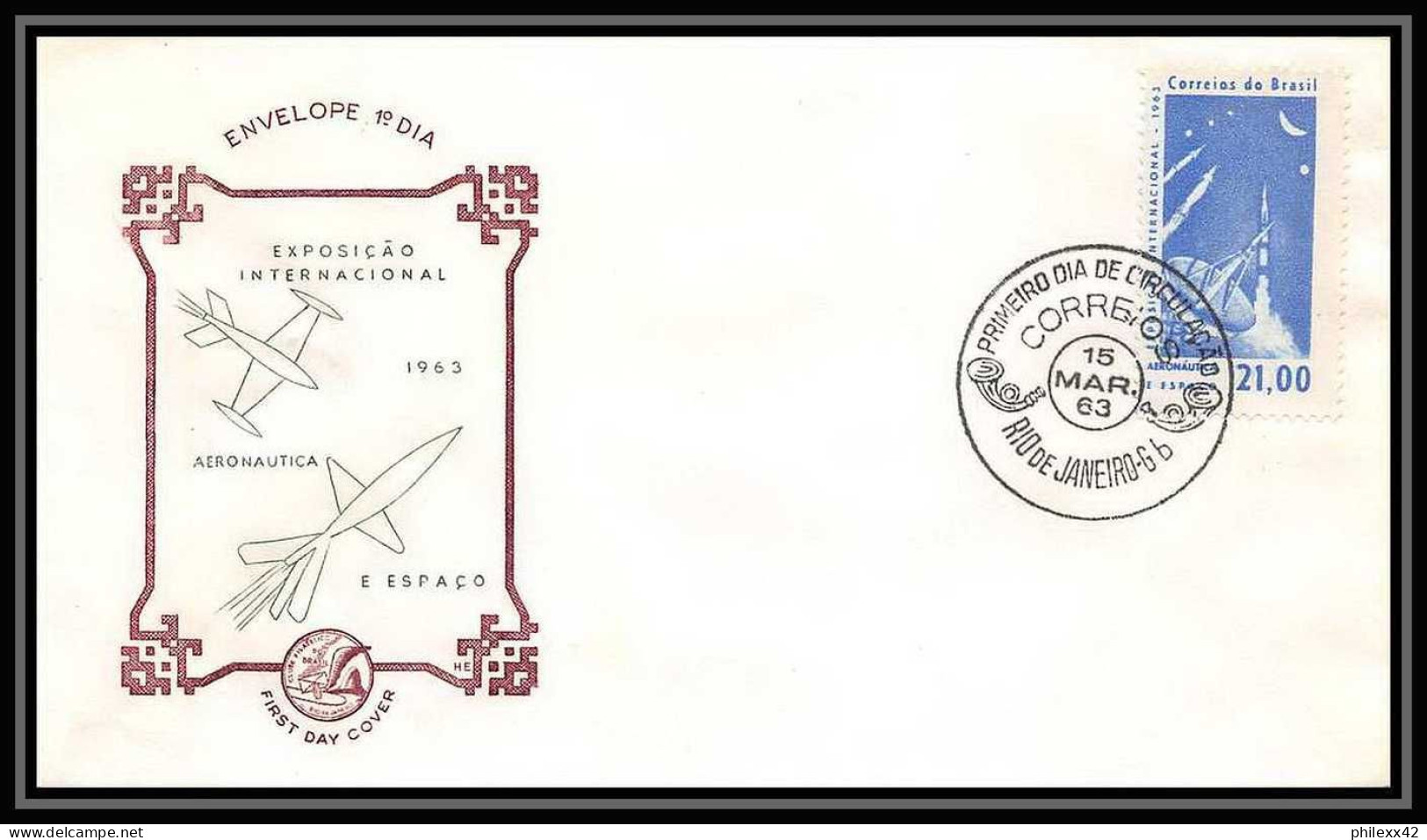 4107/ Espace Space Raumfahrt Lettre Cover Briefe Cosmos 15/3/1963 Mi# 1031Brésil (brazil) - Zuid-Amerika