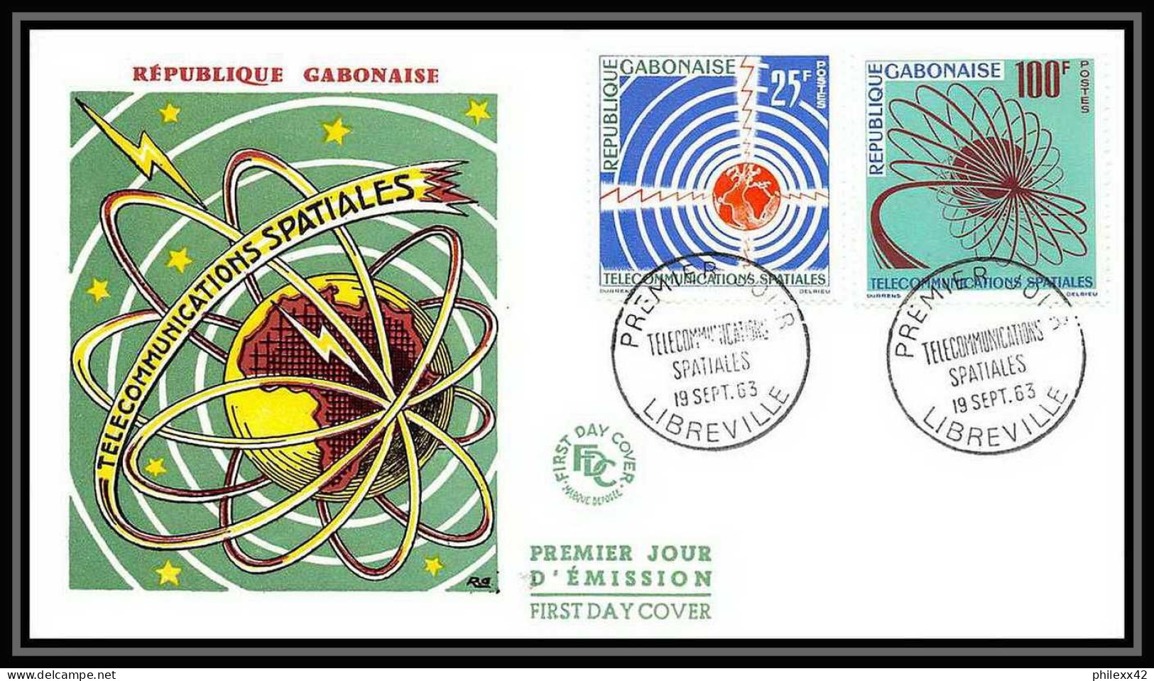 4075/ Espace Space Raumfahrt Lettre Cover Briefe Cosmos 19/9/1963 Fdc Communication Spatiales Gabon - Afrika