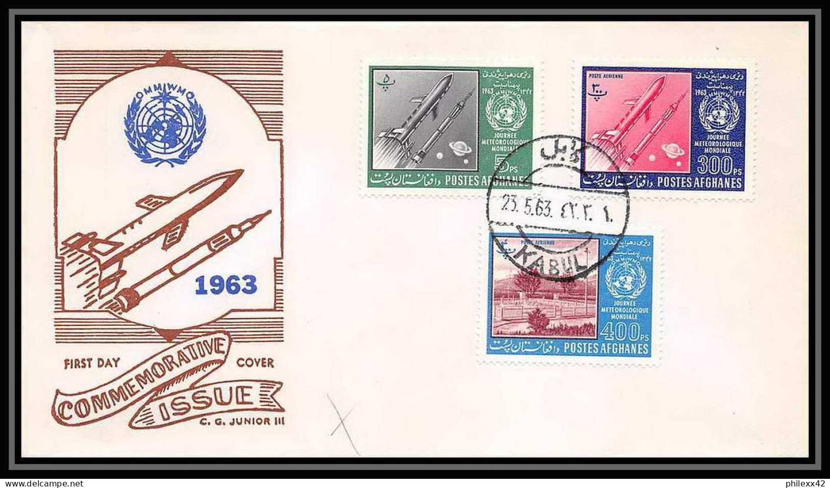 4059/ Espace Space Raumfahrt Lettre Cover Briefe Cosmos 1963 Fdc Afghanistan (afghanes) Journee Meteorologique Bloc - Asien