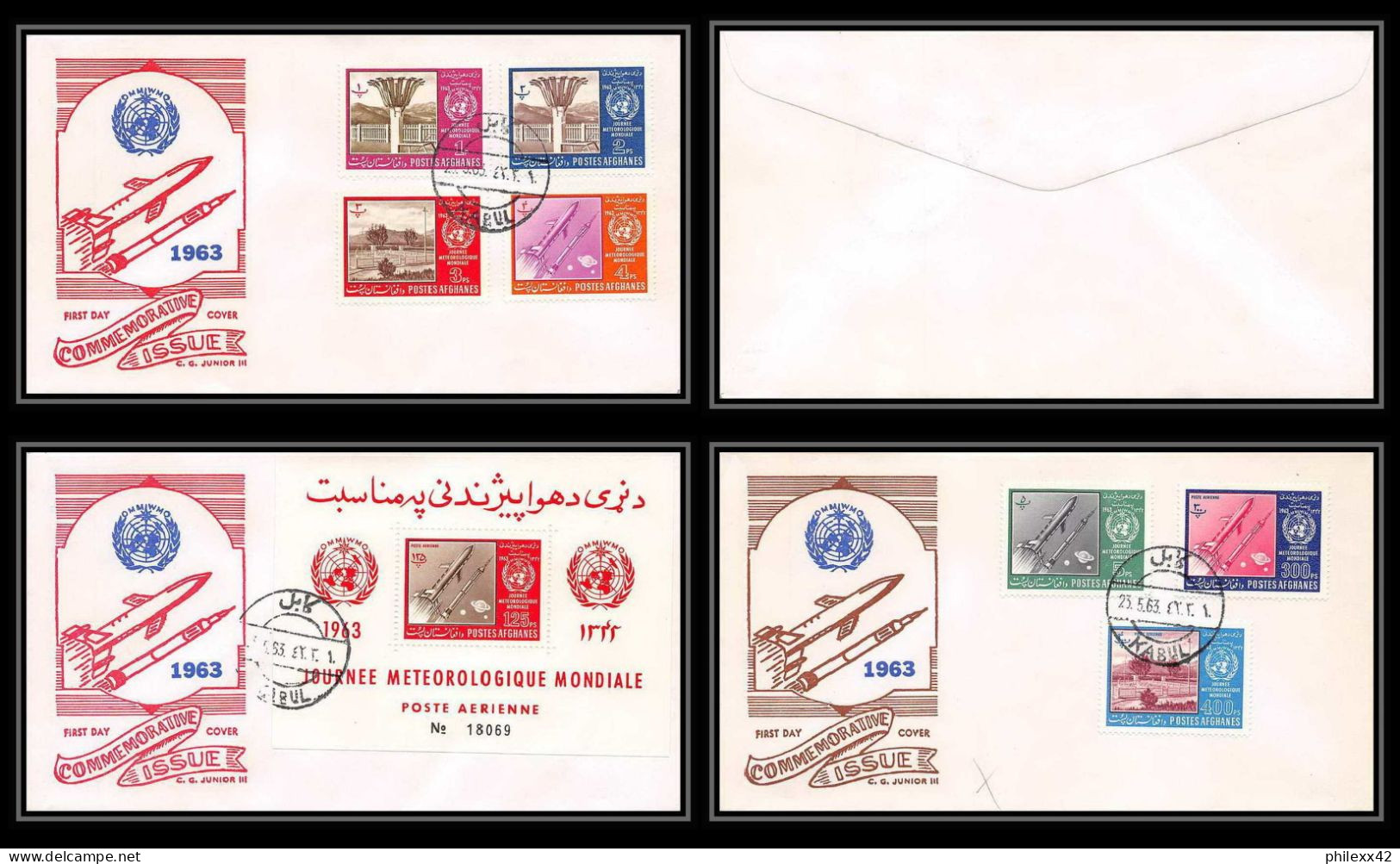 4057/ Espace Space Raumfahrt Lettre Cover Briefe Cosmos 1963 Fdc Afghanistan (afghanes) Journee Meteorologique Bloc - Asia