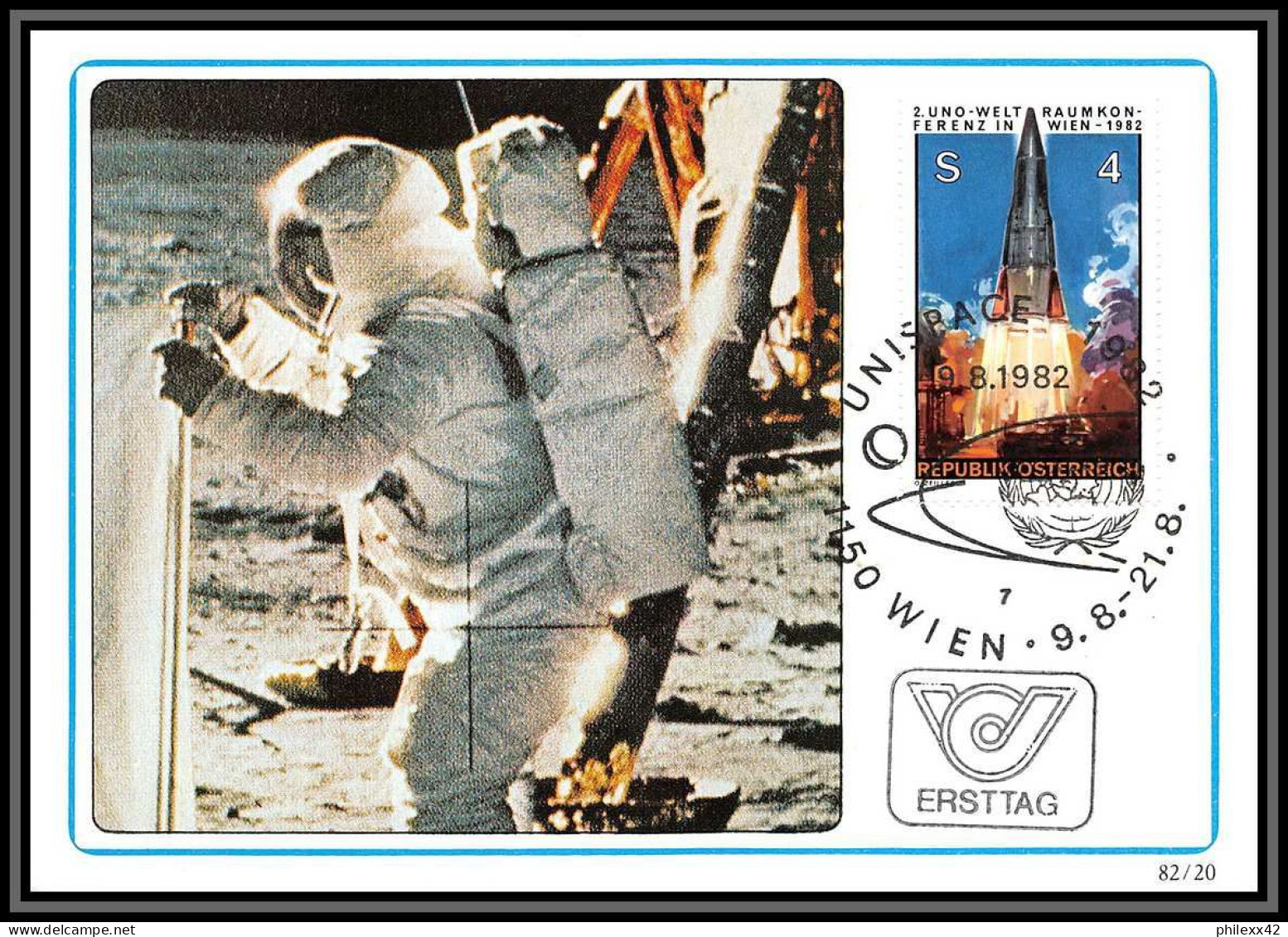 3808 Espace (space Raumfahrt) Carte Maximum (card) Autriche (Austria) 9/8/1982 Unispace Wien - Europe