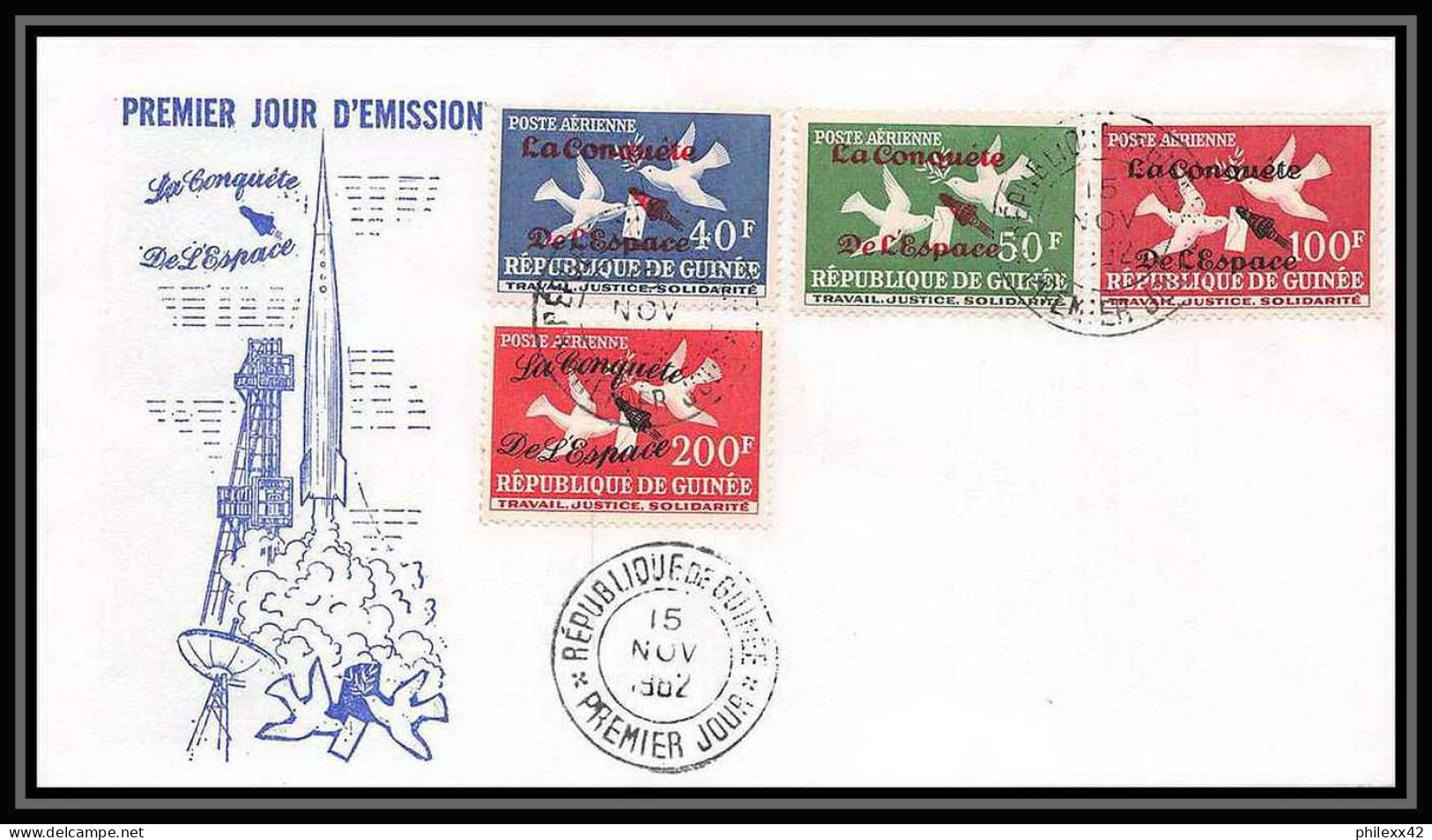 3806/ Espace Space Raumfahrt Lettre Cover Briefe Cosmos 15/11/1962 La Conquete De L'Espace Guinée (guinea) - Afrika