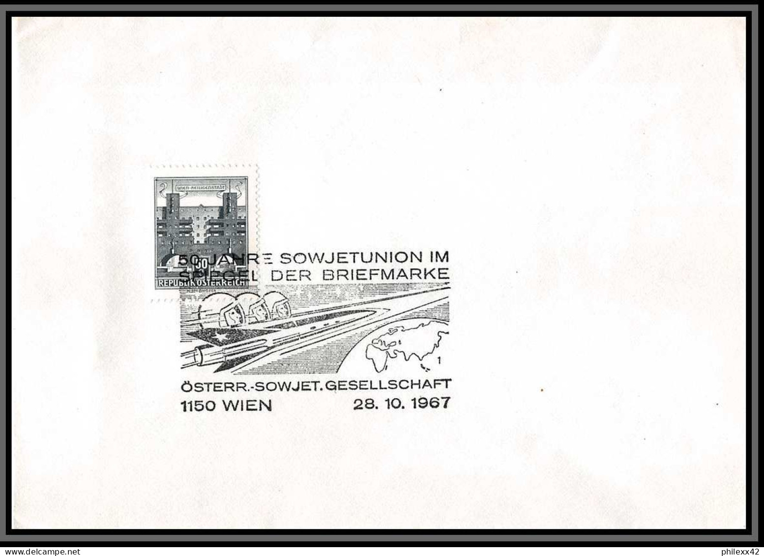 3696 Espace Space Raumfahrt Lettre Cover Briefe Cosmos Autriche (Austria) 28/10/1987 50 Jahre Sowjetunion - Europa