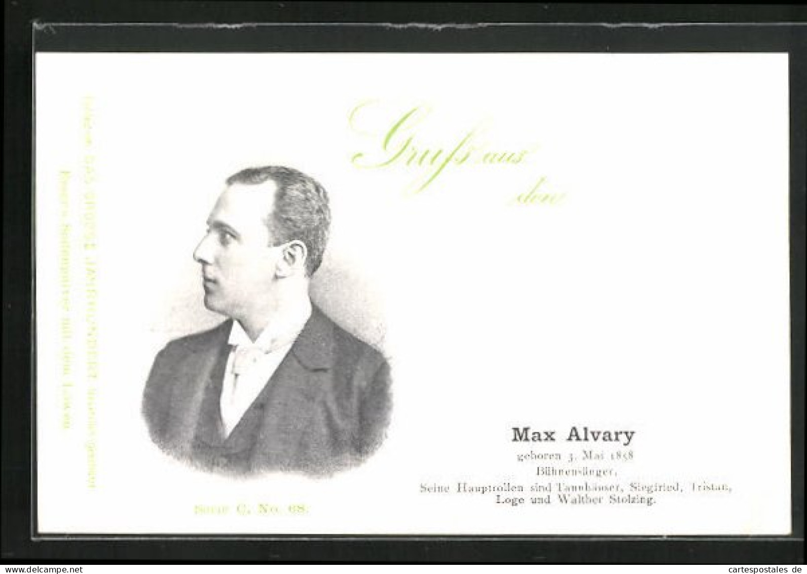 AK Opernsänger Max Alvary Im Anzug Zur Seite Blickend  - Opéra