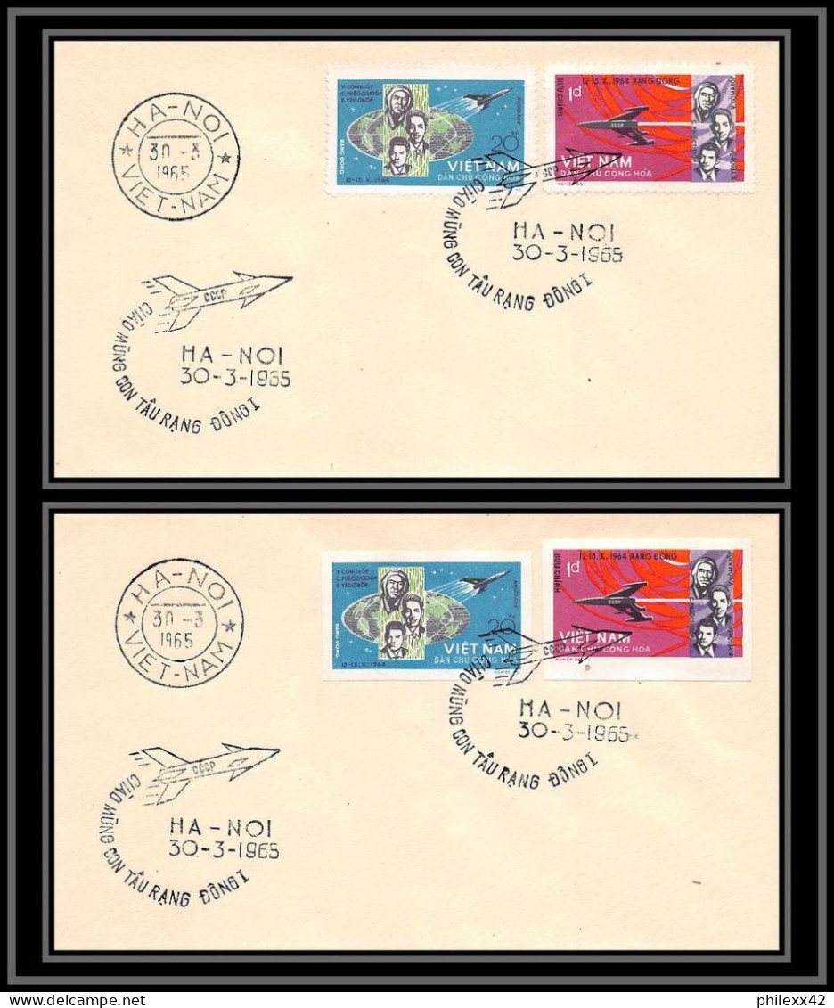 4695/ Viet Nam (Vietnam) N°359/360 30/3/1965 Fdc Non Dentelé Imperf Espace Space Lettre Cover Briefe Cosmos  - Asia