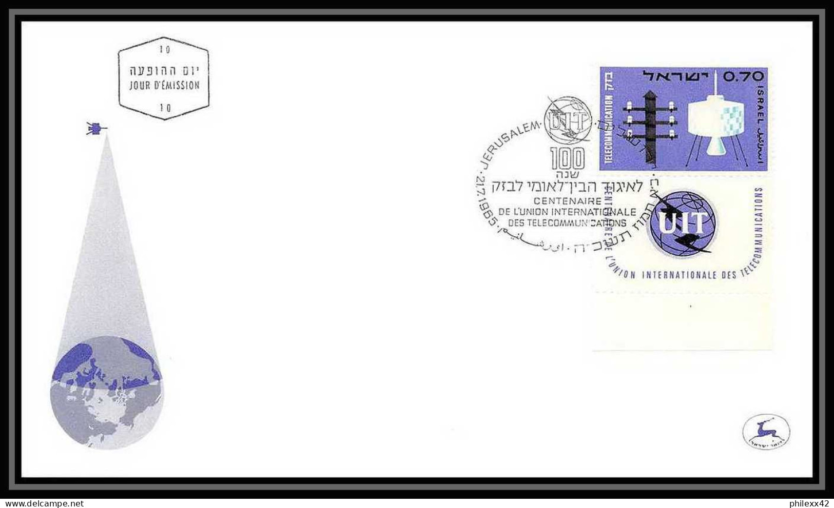 4670/ Espace Space Raumfahrt Lettre Cover Briefe Cosmos 21/7/1965 Fdc Uit ITU Israel - Asie