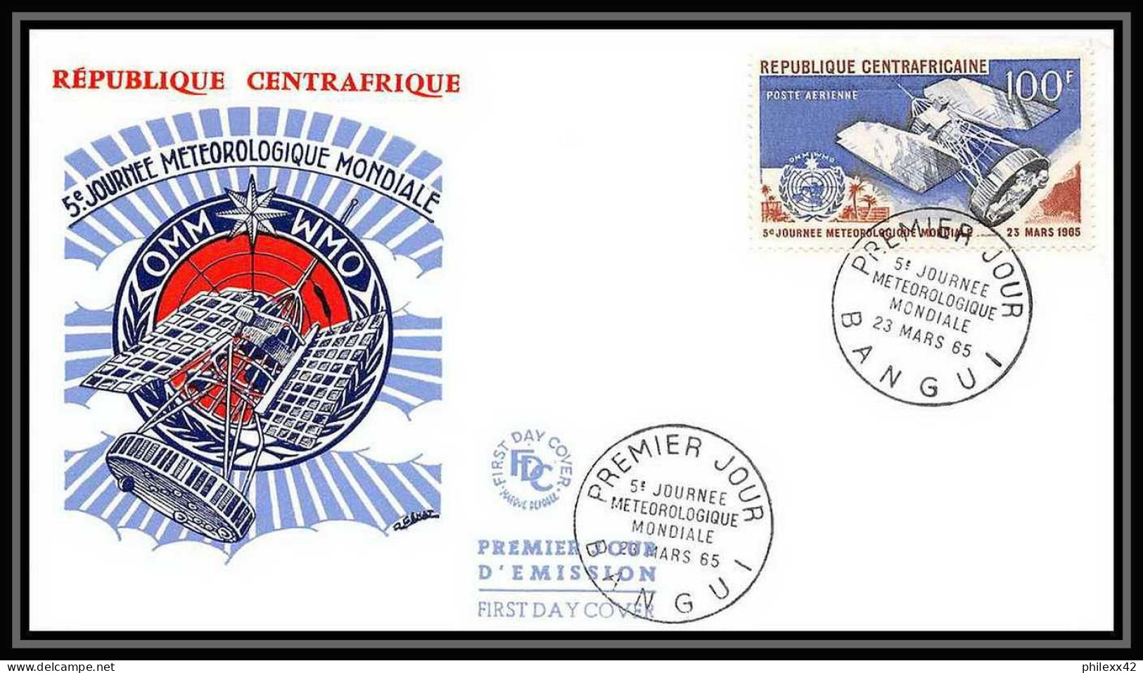 4643/ Espace Space Raumfahrt Lettre Cover Briefe Cosmos 23/3/1965 Journée Meteorologique Mondiale République Centrafrica - Afrique