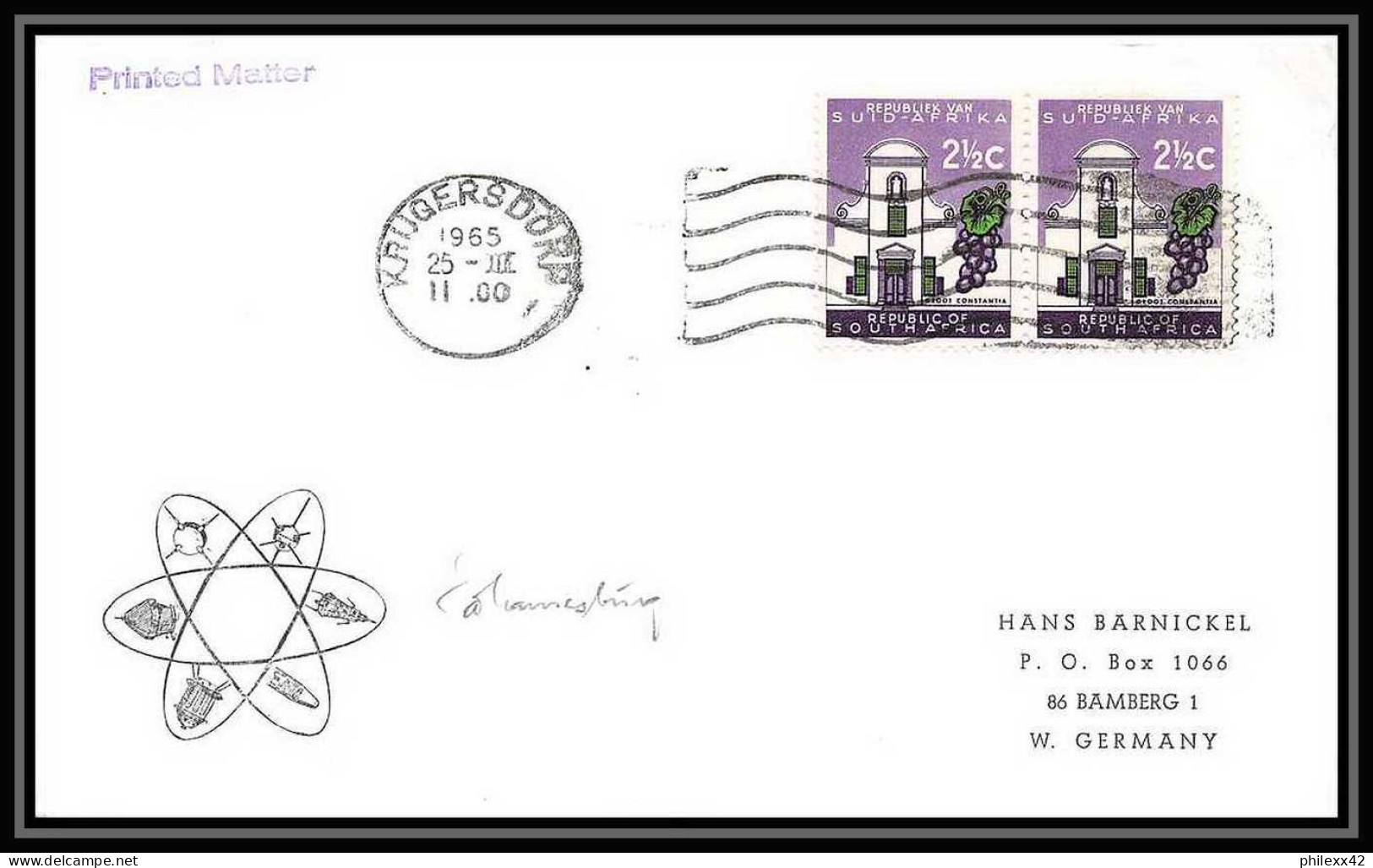4655/ Espace Space Raumfahrt Lettre Cover Briefe Cosmos 17/5/1965 UIT ITU Afrique Du Sud (RSA) - Africa