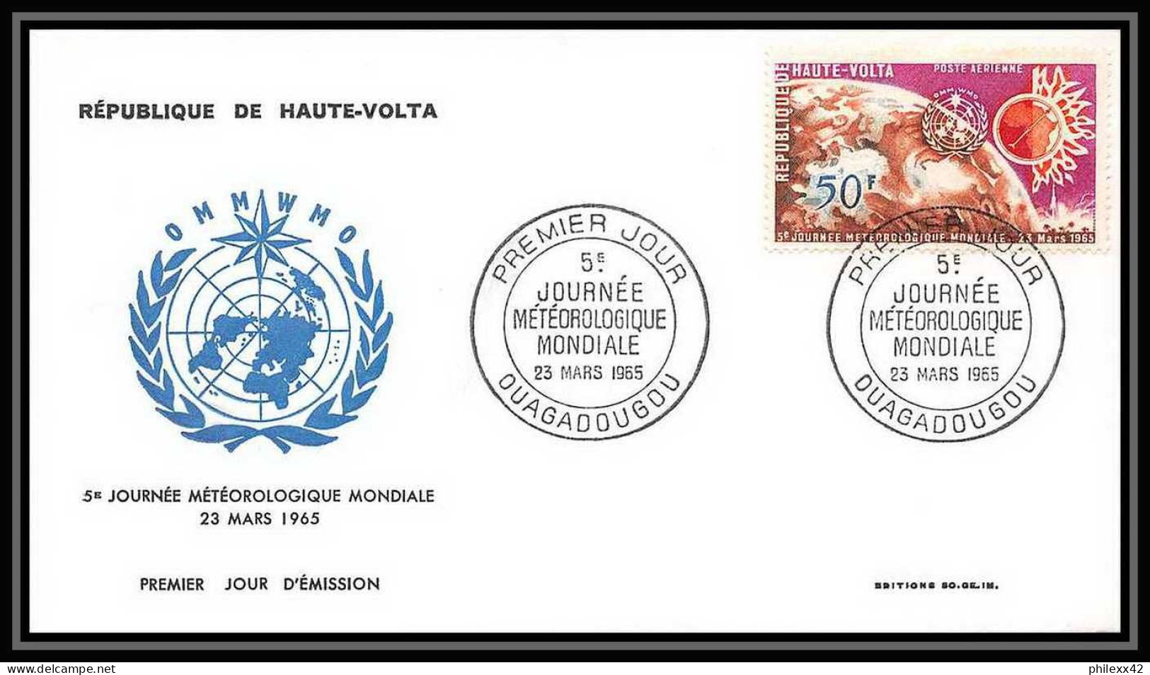 4633/ Espace Space Raumfahrt Lettre Cover Briefe Cosmos 23/3/1965 FDC Journée Meteorologique Mondiale N° 21 Haute-Volta - Africa