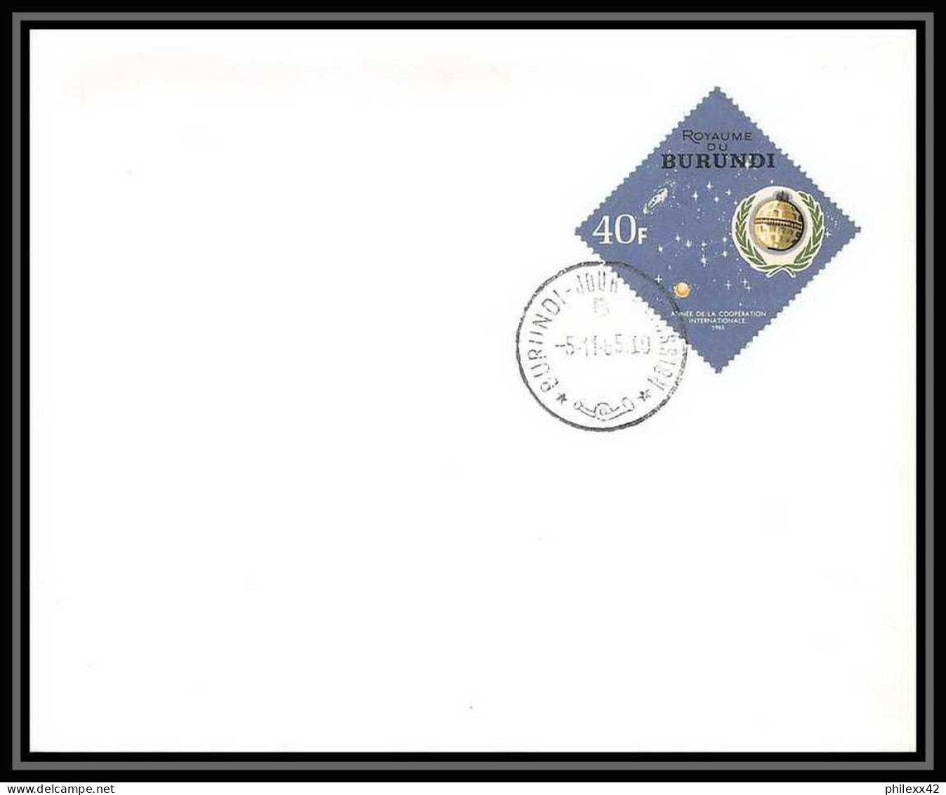 4614/ Espace Space Raumfahrt Lettre Cover Briefe Cosmos 5/11/1965 Cooperation Satellite Fdc Burundi - Africa