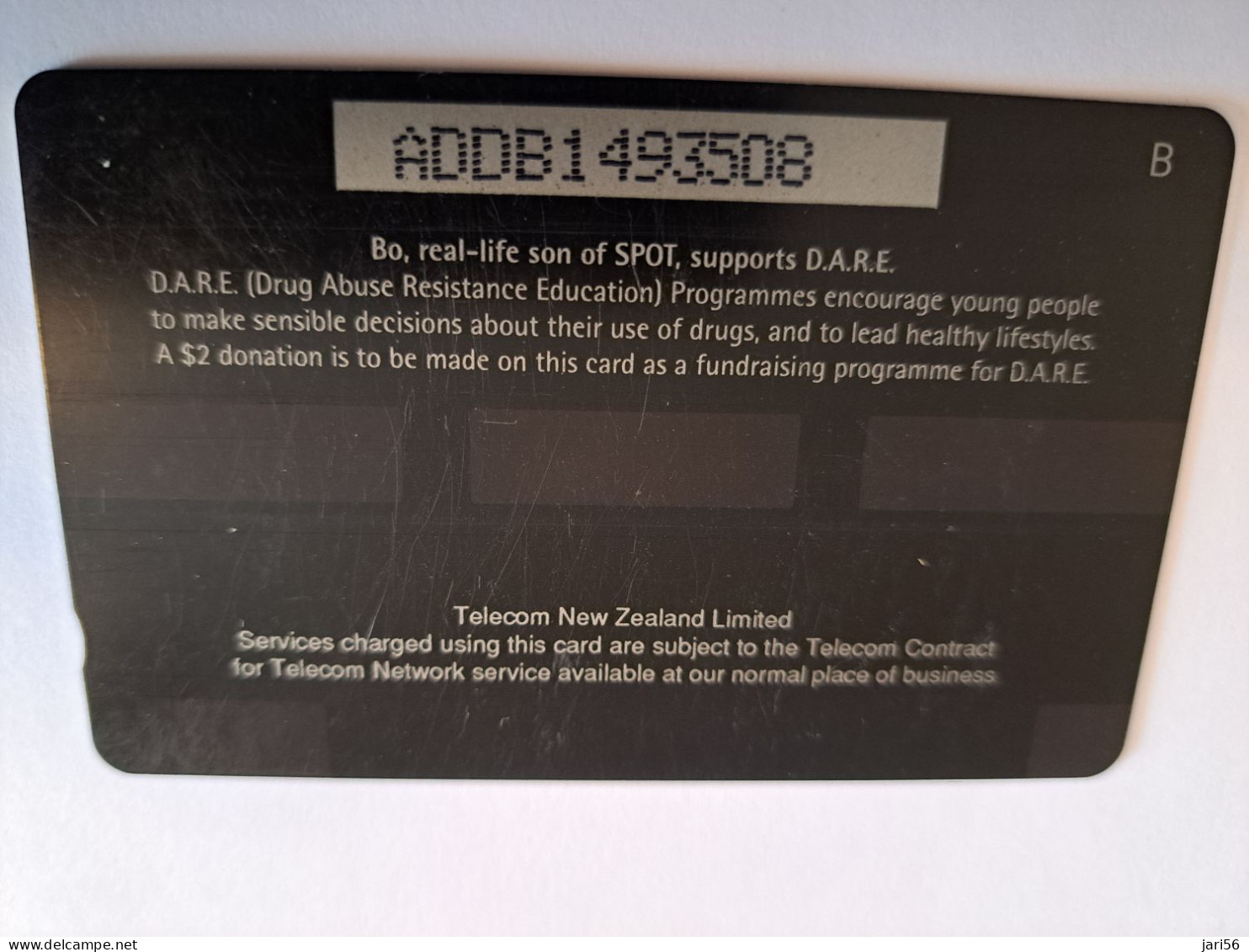 NEW ZEALAND  MAGNETIC $ 5,-DOG SPOT/ DARE/ TO KEEP KIDS OFF DRUGS /ADDB  / VERY FINE USED    **16564** - Nueva Zelanda