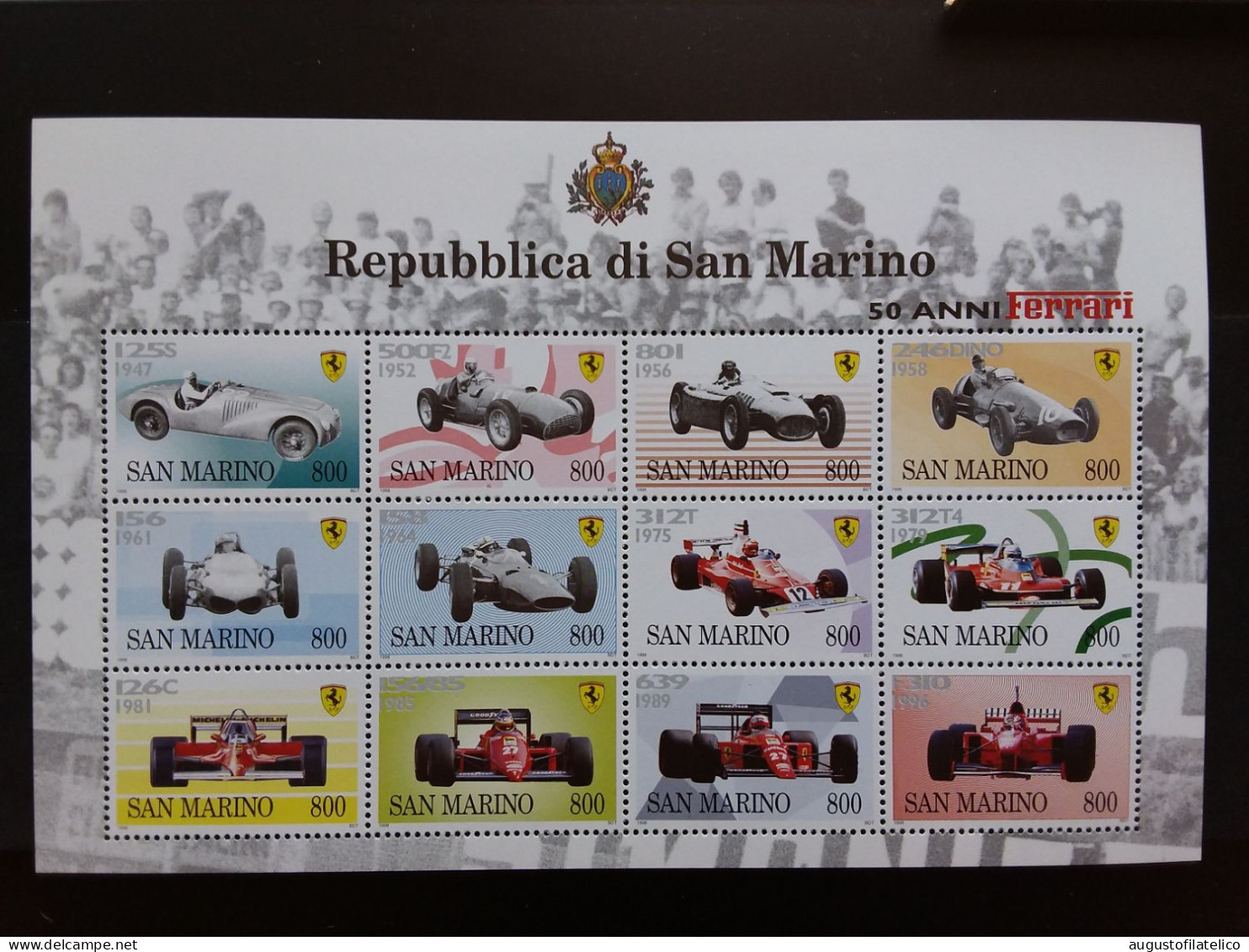 SAN MARINO - BF 50 Anni Ferrari - Nuovo ** (sottofacciale) + Spese Postali - Blocks & Sheetlets