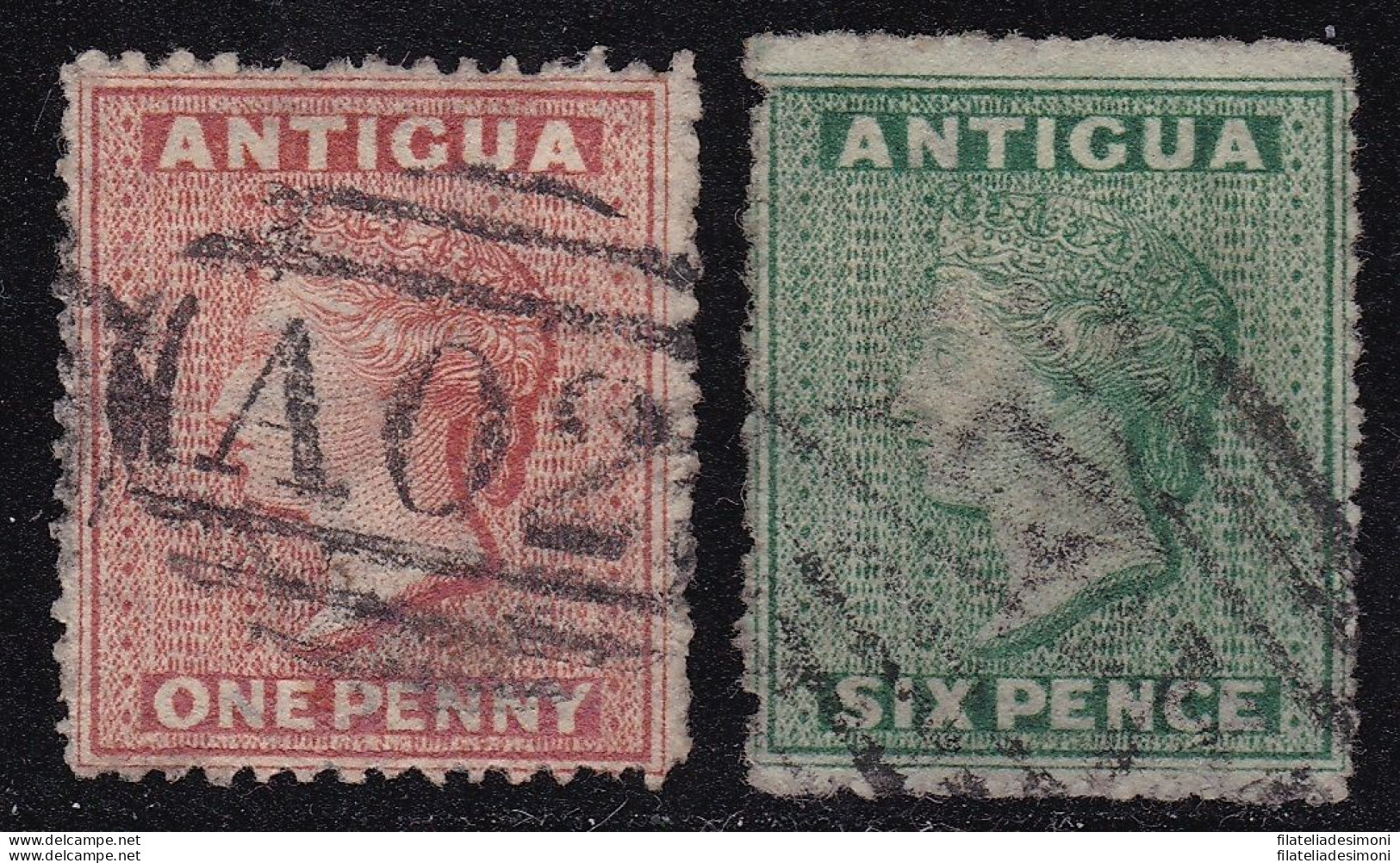 1867 ANTIGUA - SG N° 7 + N° 9 USED - Sonstige & Ohne Zuordnung