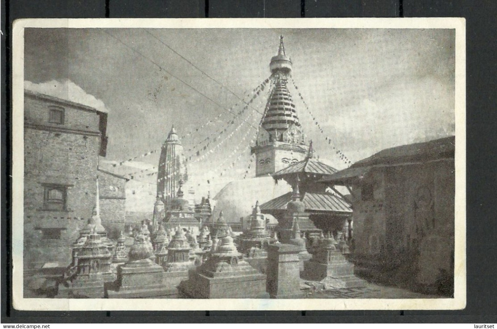 NEPAL Katmandu Coronation Of The King 1956 Post Card Sent To Finland. Rare Destination. Stamp Missing - Nepal