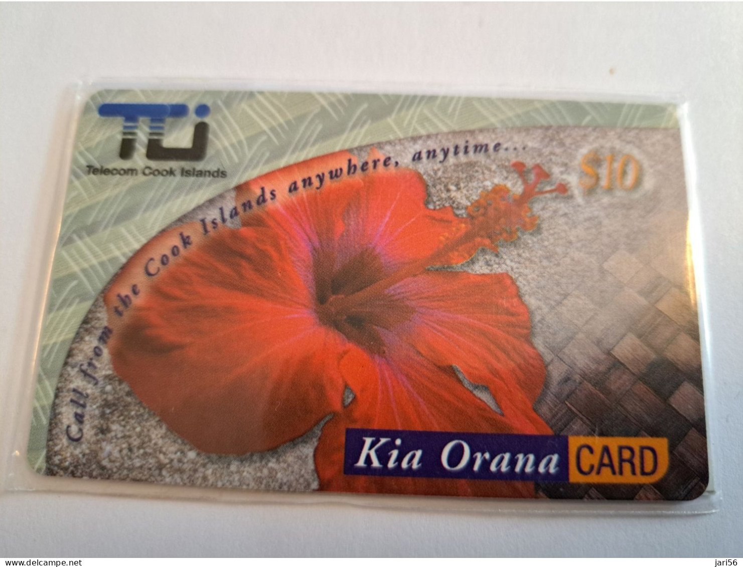 COOK ISLANDS / PREPAID CARD/  $10,-/ KIA ORANA CARD /TELECOM COOK ISLANDS/ HIBISCUS FLOWER/ MINT IN WRAPPER   ** 16569** - Cook-Inseln