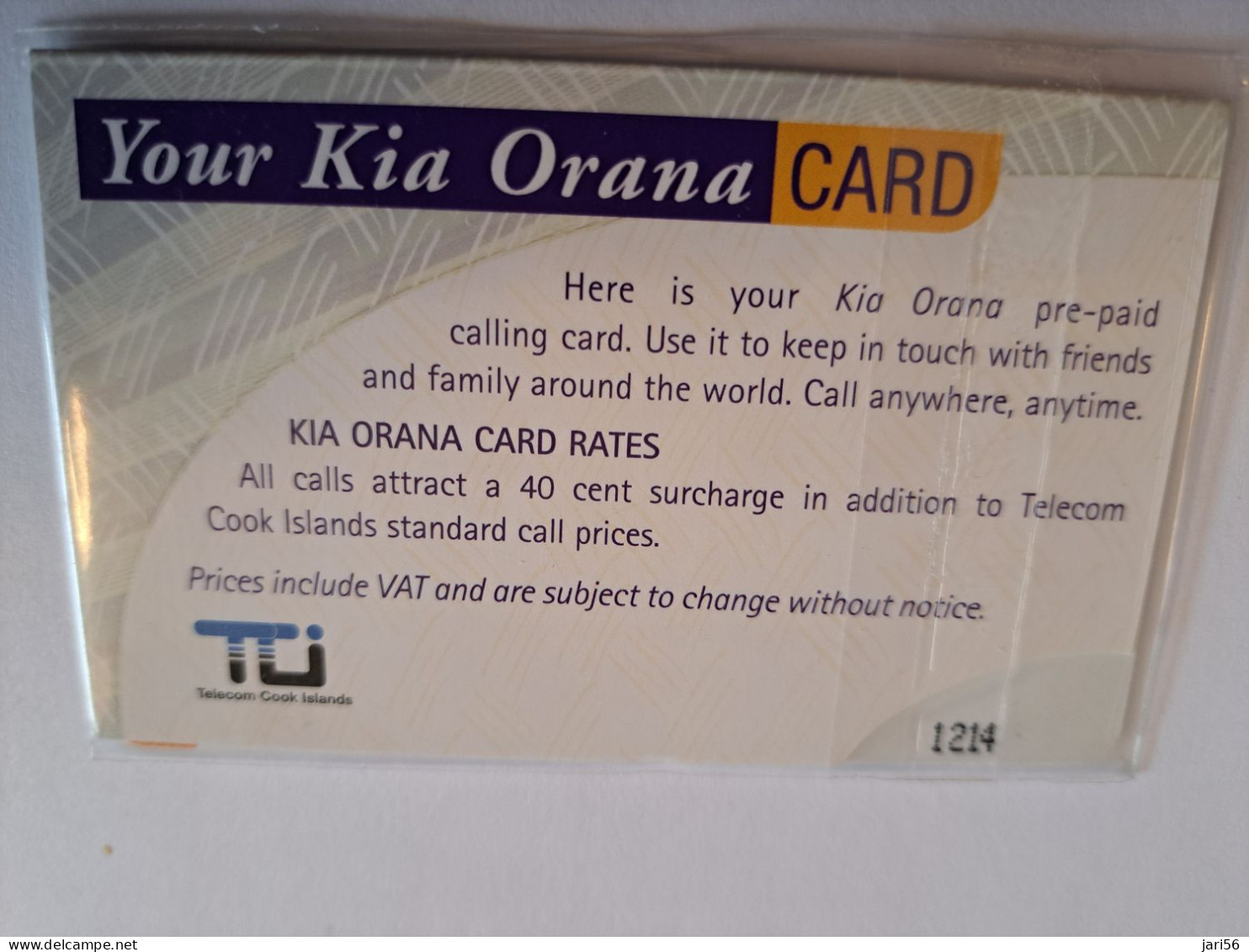 COOK ISLANDS / PREPAID CARD/  $10,-/ KIA ORANA CARD /TELECOM COOK ISLANDS/ HIBISCUS FLOWER/ MINT IN WRAPPER   ** 16569** - Isole Cook