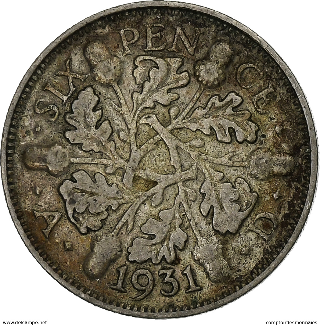 Grande-Bretagne, George V, 6 Pence, 1931, Argent, TB, KM:832 - H. 6 Pence