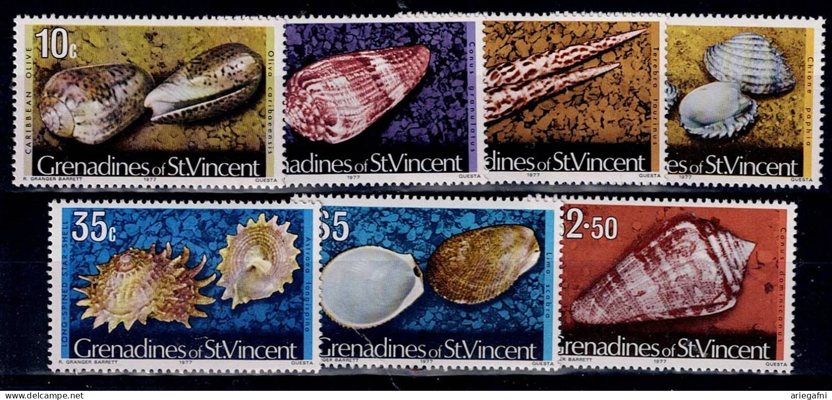 GRENADINES OF ST. VINCENT 1977 SEA SNAILS AND SHELLS MI No 36-49III MNH VF!! - Marine Life