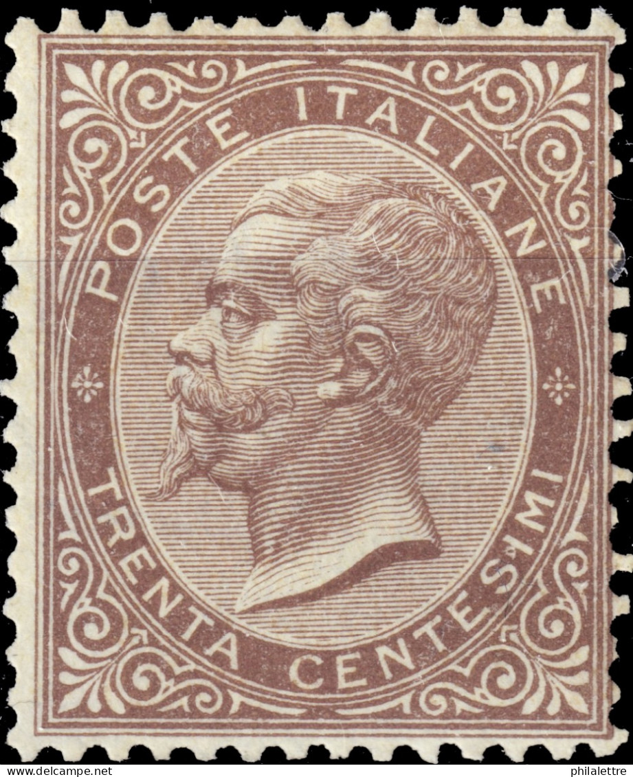 ITALIE / ITALY - 1863-77 Yv.18/Mi.19 30c Dark Brown - Neuf ** / Mint Never Hinged** - Mint/hinged