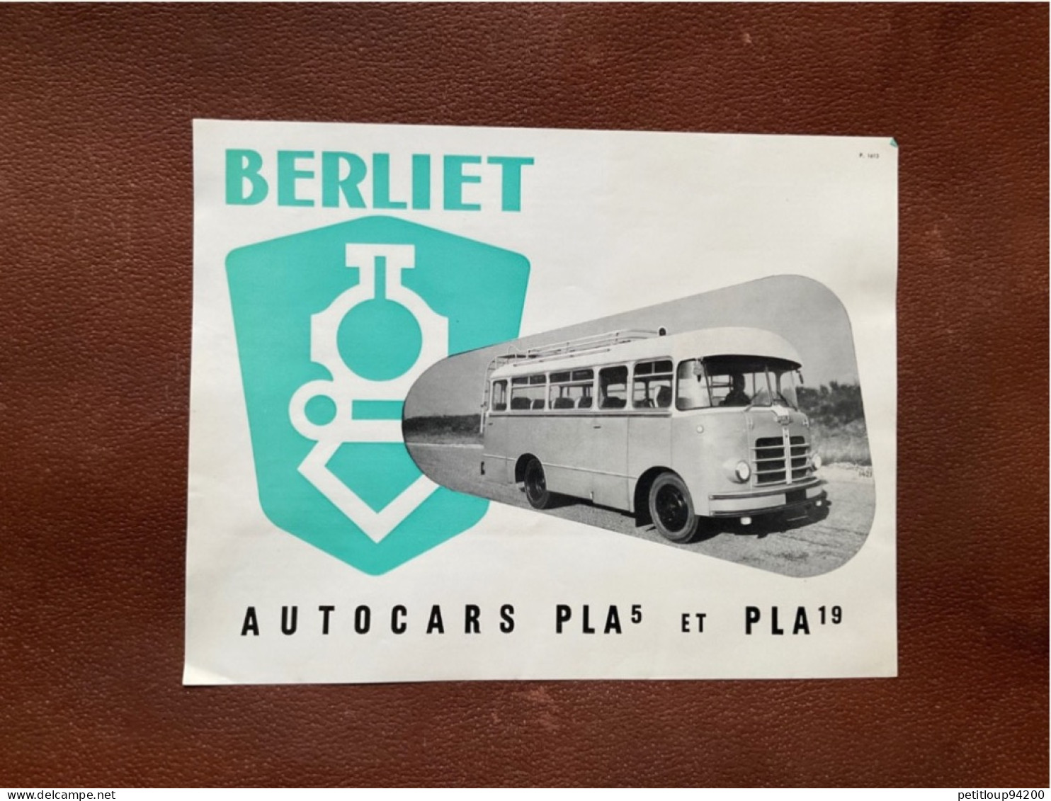 (22) DOCUMENT Commercial  BERLIET Autobus Et Autocars - Cars