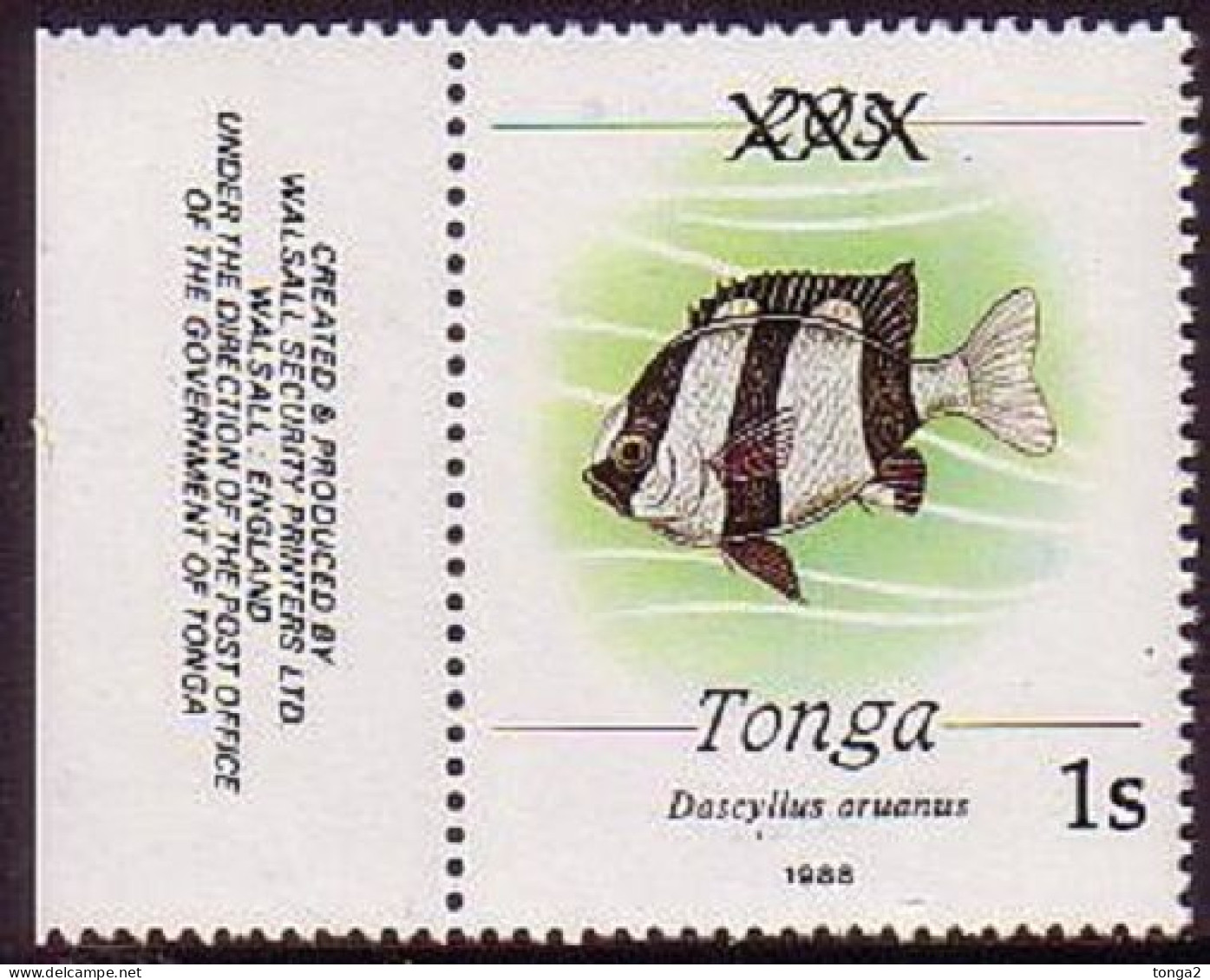 Tonga 1992 1s Fish Scarce Local Overprint - Read Description For Details - Tonga (1970-...)