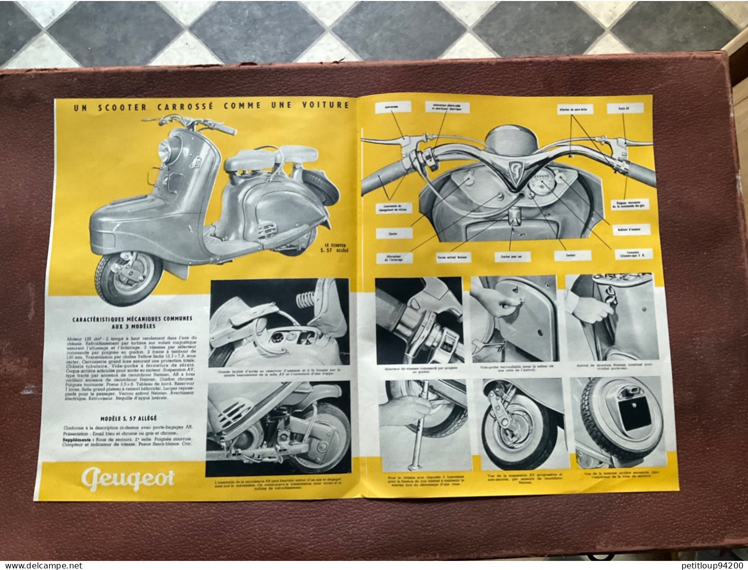 (24) DOCUMENT Commercial PEUGEOT Les Scooters 1956 - Transports