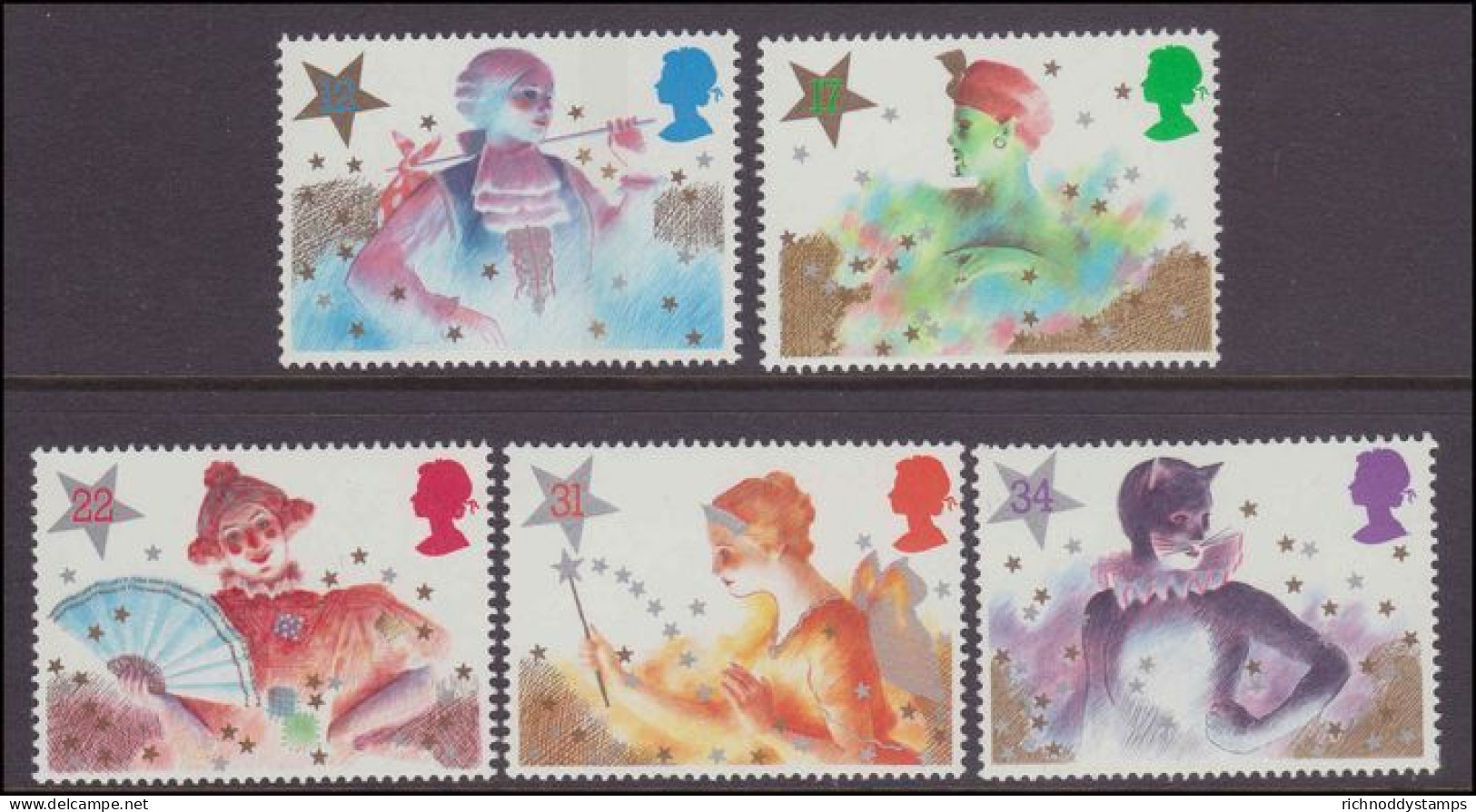1985 Christmas. Pantomime Characters Unmounted Mint. - Neufs