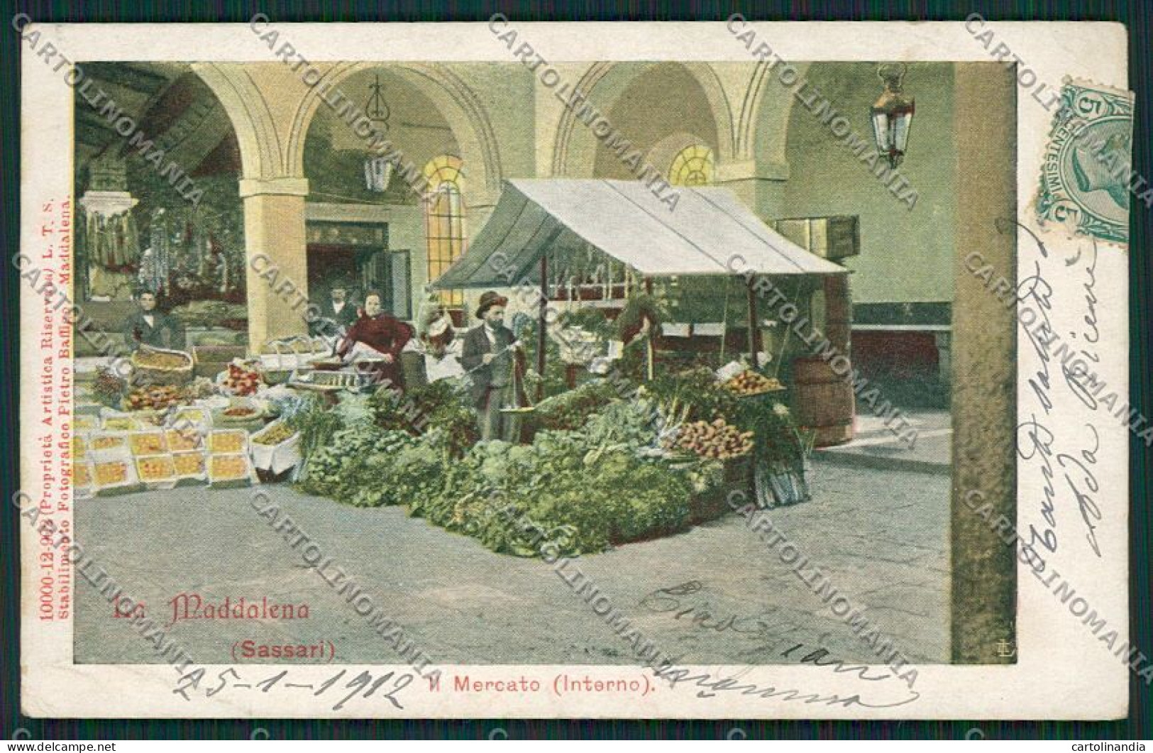 Sassari La Maddalena Mercato Cartolina EE5492 - Sassari