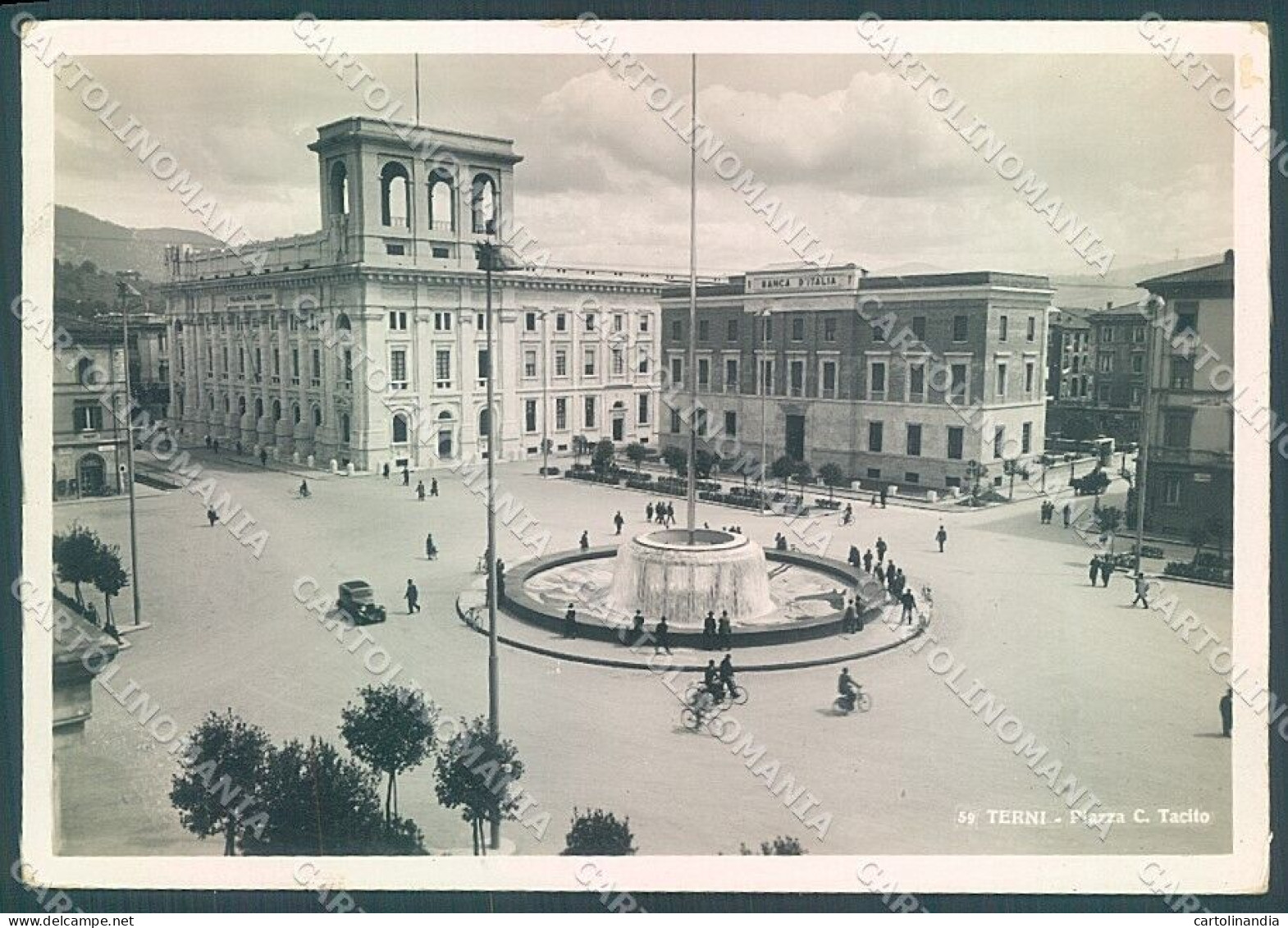 Terni Città Banca Piazza Tacito Foto FG Cartolina JK5414 - Terni