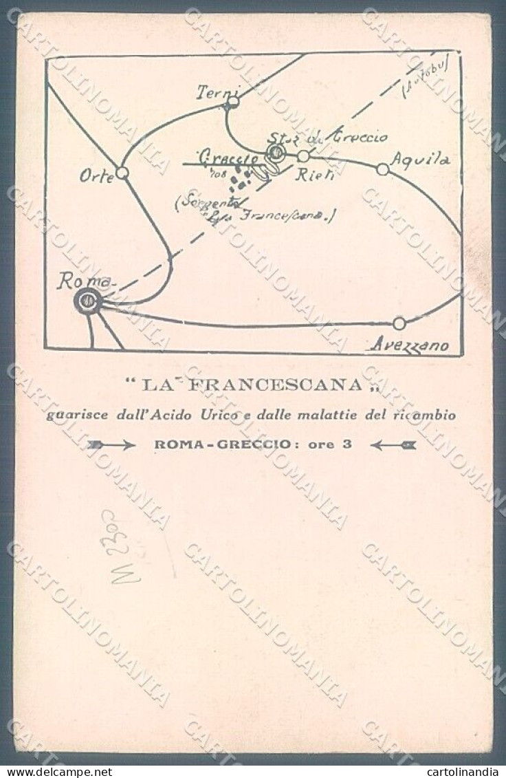 Rieti Greccio La Francescana Pubblicitaria Alterocca Cartolina JK6188 - Rieti