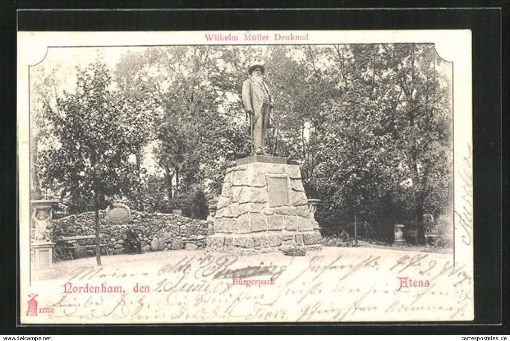 AK Nordenham, Wilhelm Müller Denkmal Im Bürgerpark  - Nordenham