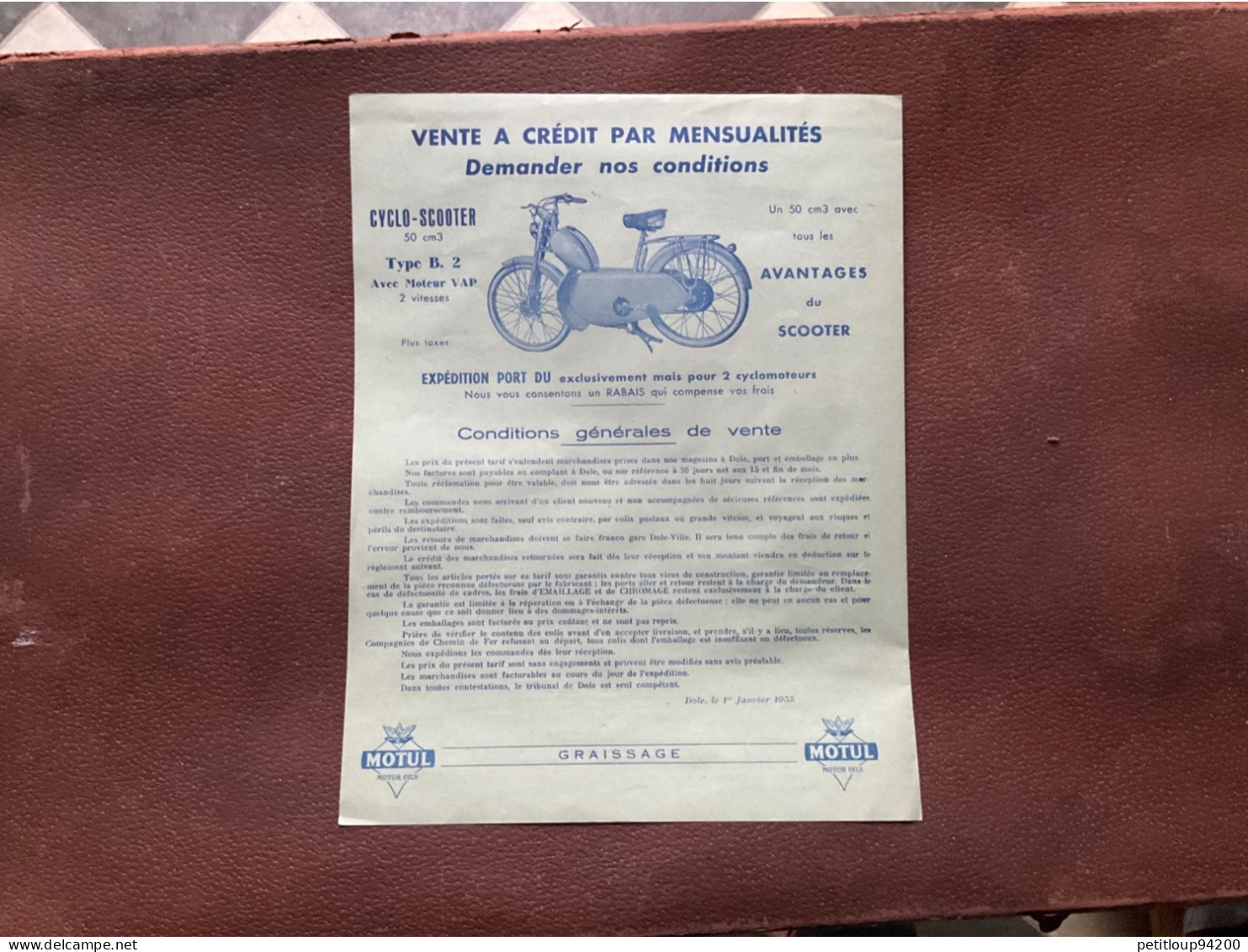 (25) DOCUMENT Commercial  CYCLES GITANE Les Motorisés *VAP 54  *VAP 55  *LAVALETTE 50 Cm3  À. Jeunet DOLE Jura - Transportmiddelen