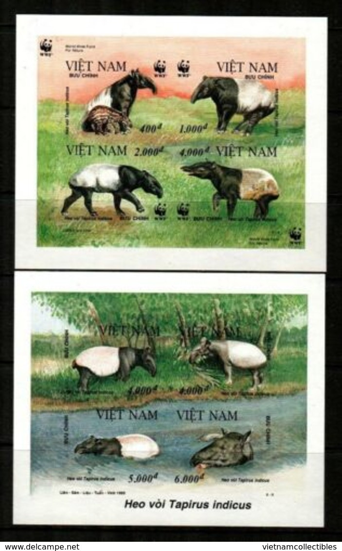 (WWF-182) W.W.F. Vietnam Viet Nam MNH Tapir Sheetlets 1995 - Unused Stamps