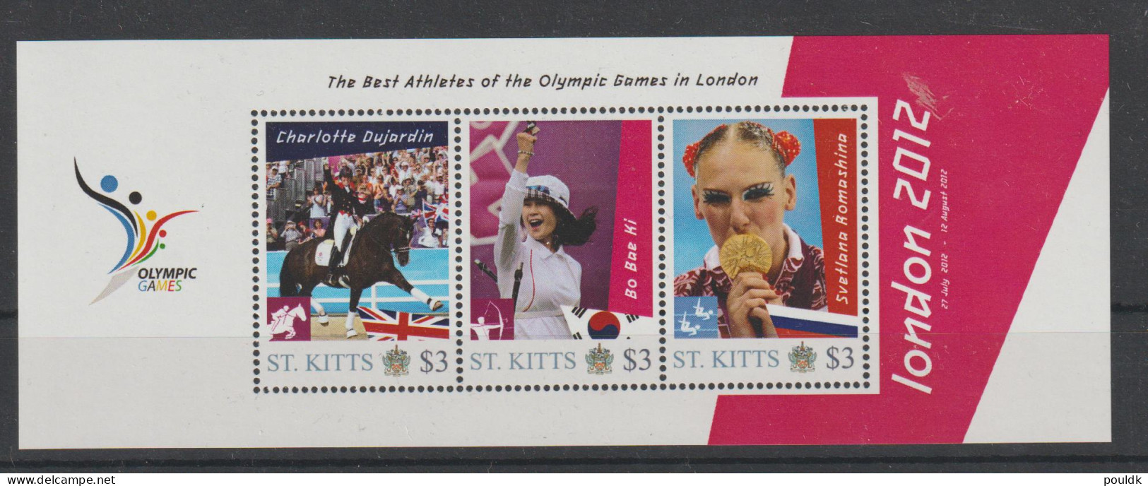 St. Kitts 2012 Olympic Games London Souvenir Sheet MNH/**. Postal Weight Approx. 0,04 Kg. Please Read Sales - Eté 2012: Londres