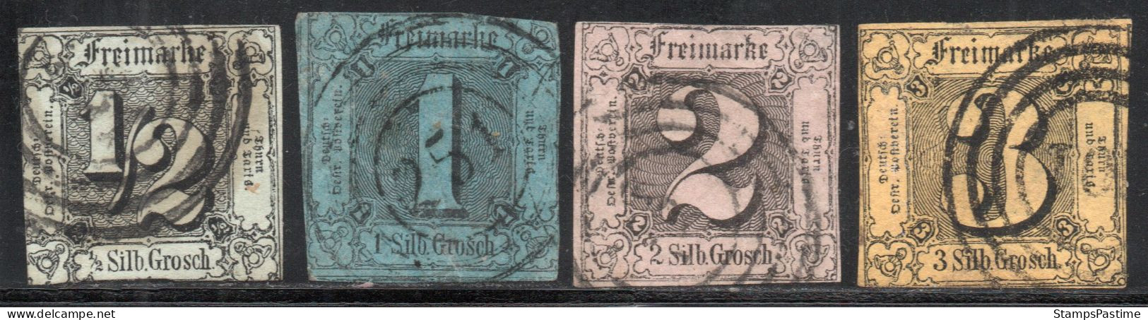 ALEMANIA – ESTADOS DEL NORTE (THURN Y TAXIS) Serie Completa X 4 Sellos Usados CIFRAS Año 1851 - Valorizados En € 105,00 - Usati